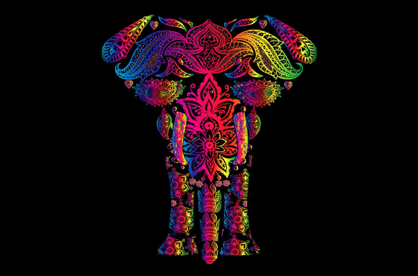 Colorful Elephant Wallpaper