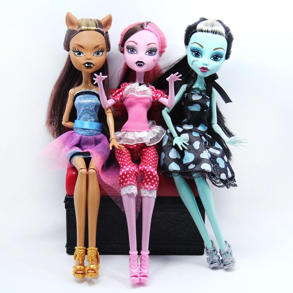 NO BOX Dolls Monster Draculaura Clawdeen Wolf Frankie Stein Moveable Joint Body High Quality Girls Plastic Classic Toys