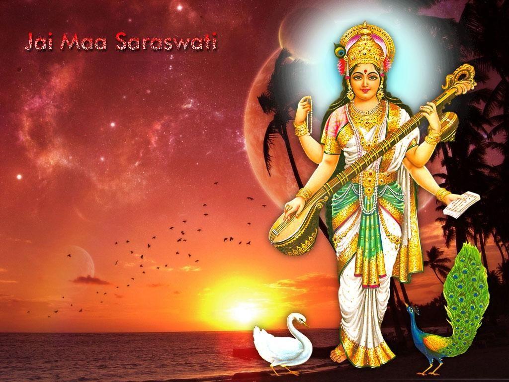 Maa Saraswati HD Wallpaper Ki Devi Hindu Goddess