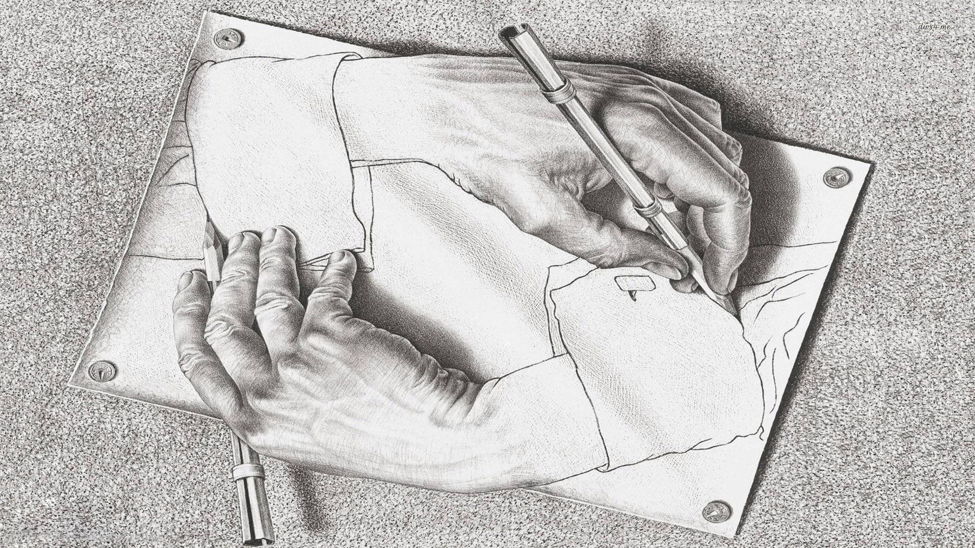 Drawing hands wallpaper wallpaper