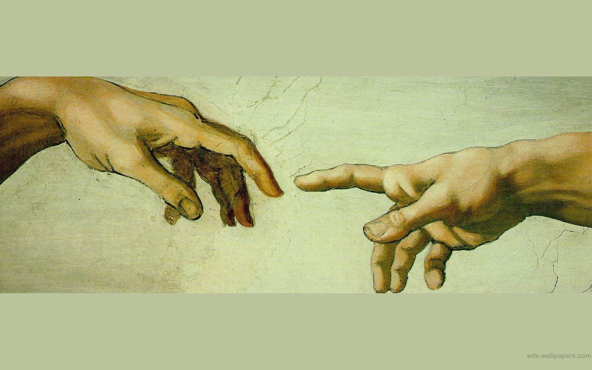 Человек соприкасается с искусством с самого рождения. Микеланджело Сотворение Адама руки. Две руки картина Микеланджело. Сотворение Адама картина Микеланджело. Леонардо да Винчи Сотворение Адама.
