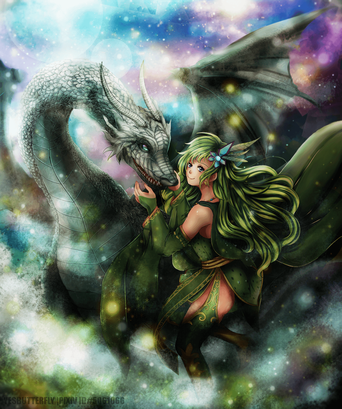 Rydia and the Mist Dragon (FF4). Multi Character Art
