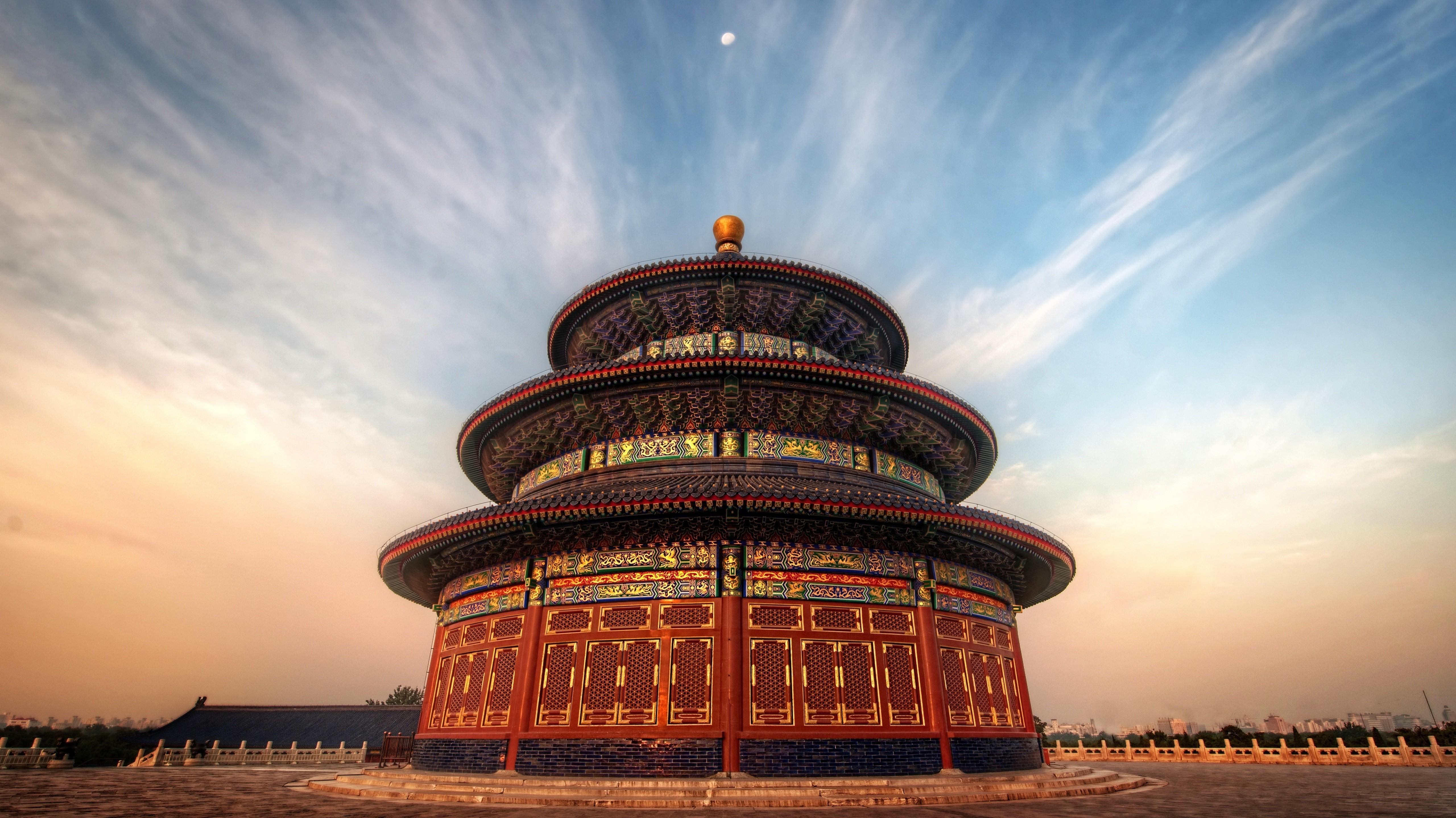 Wallpaper The Temple Of Heaven, China, sky, clouds, sunset