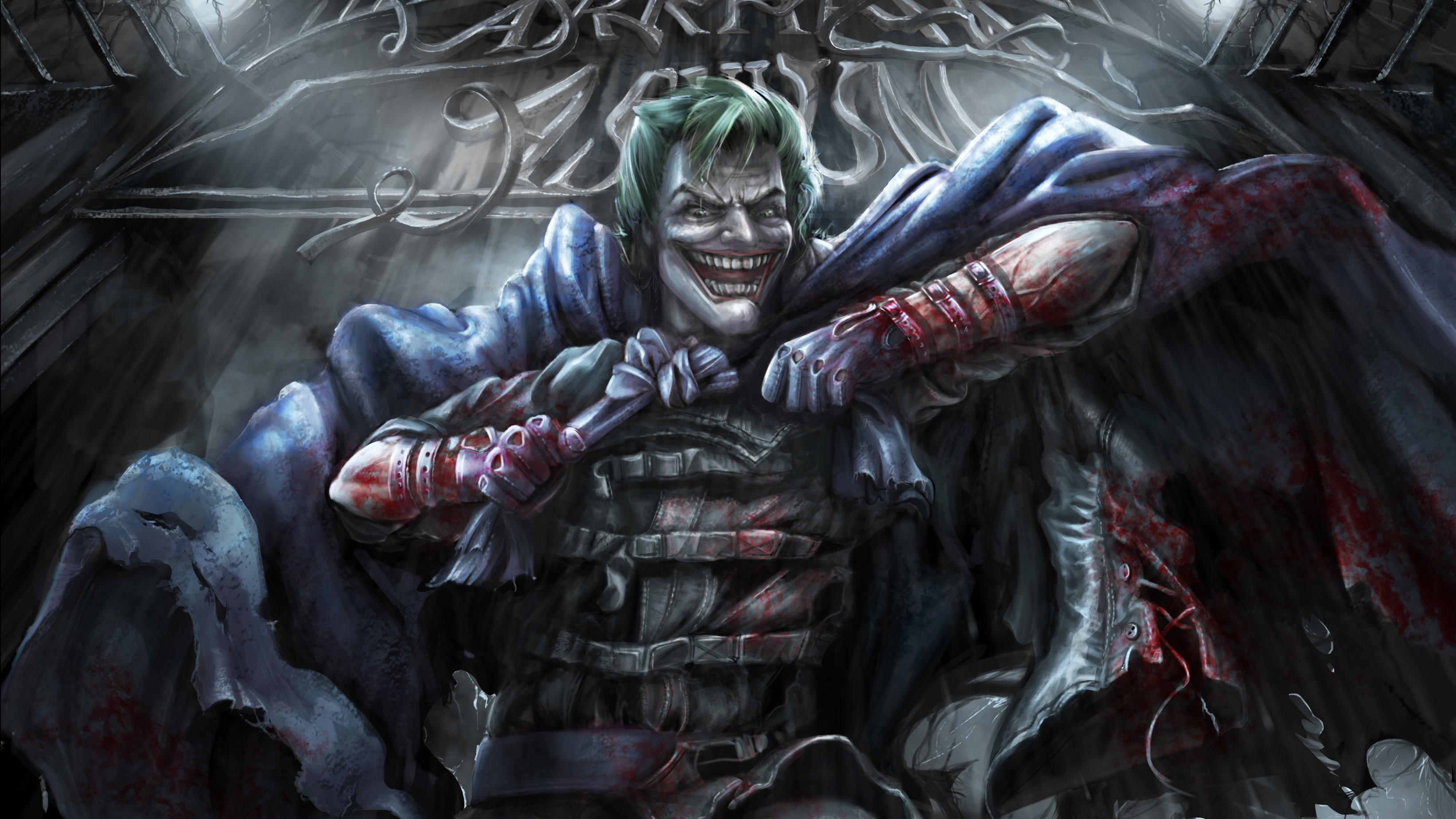 Joker Arkham Asylum Artwork, HD Superheroes, 4k Wallpaper