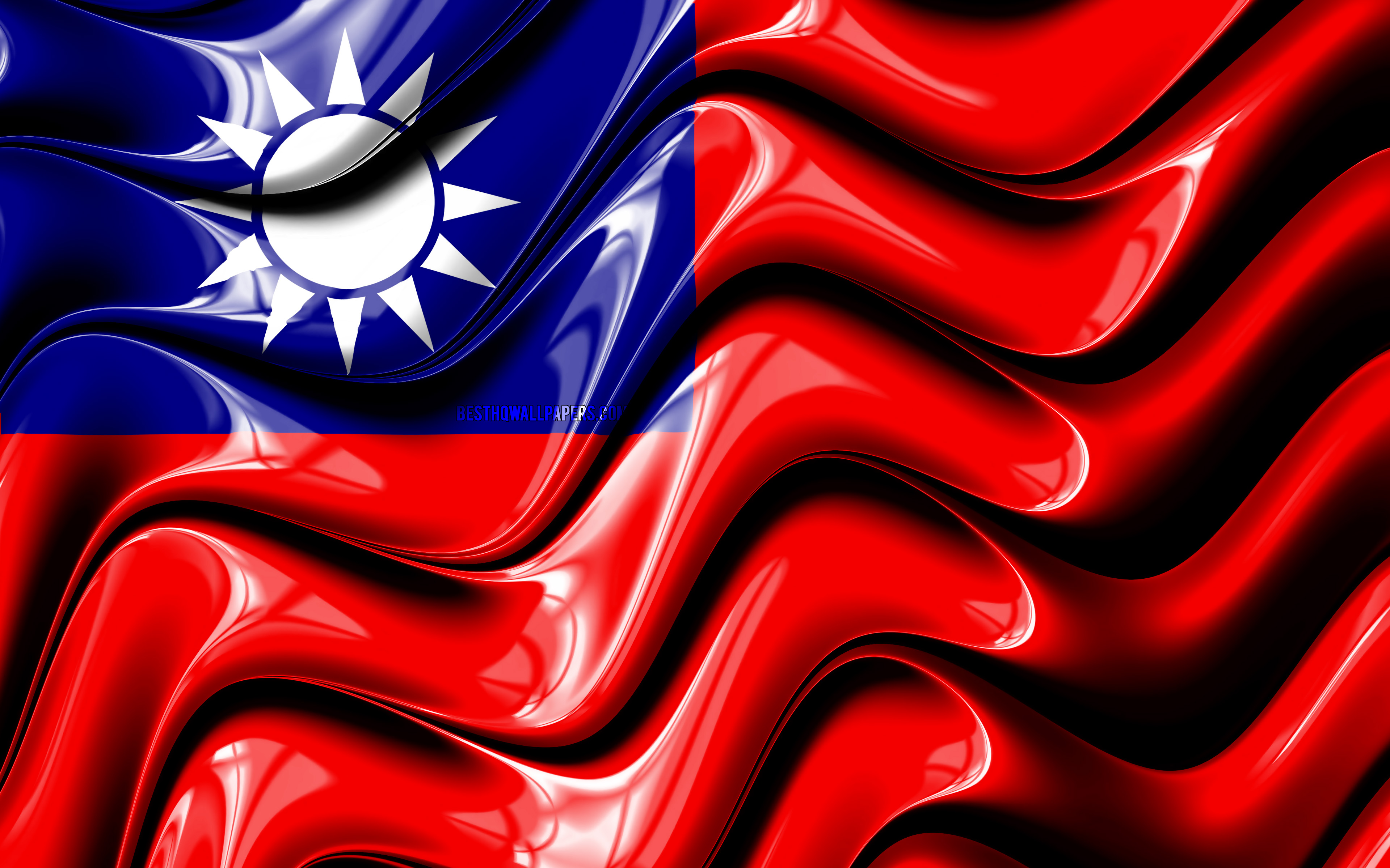 Download wallpaper Taiwanese flag, 4k, Asia, national
