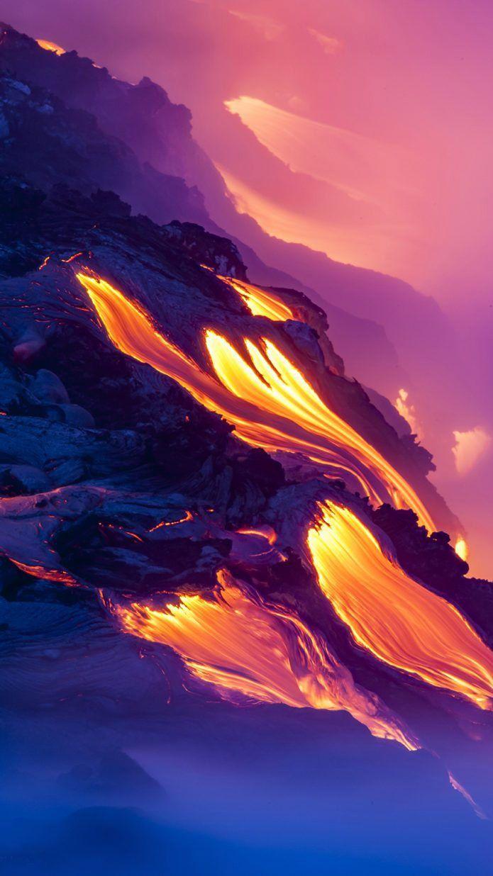 Volcano eruption iPhone Wallpaper. Double Exposure in 2019