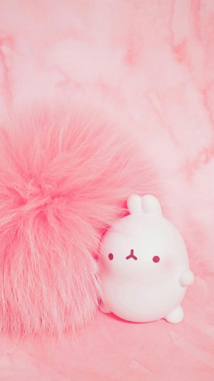 bunny, kawaii, pink, wallpaper, cute, molang