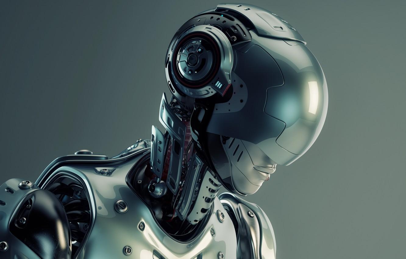 Wallpaper cyborg, head, pearls, humanoid robot image