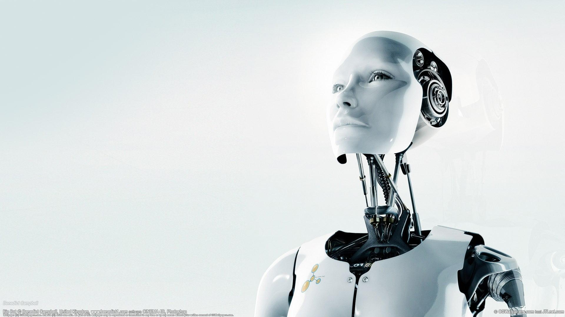 White humanoid robot illustration, Björk, white HD wallpaper