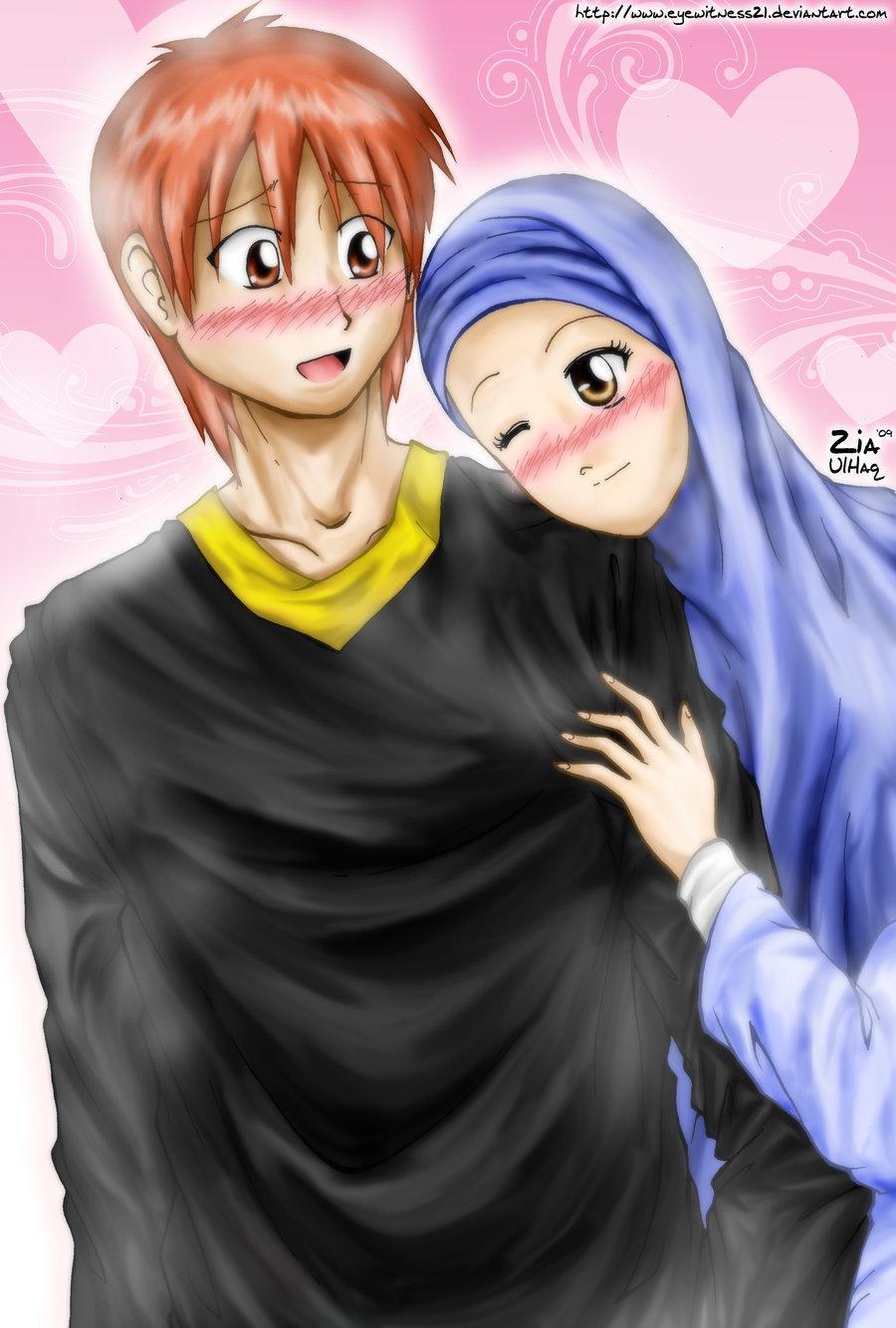 muslim couple cartoon wallpaper for Android