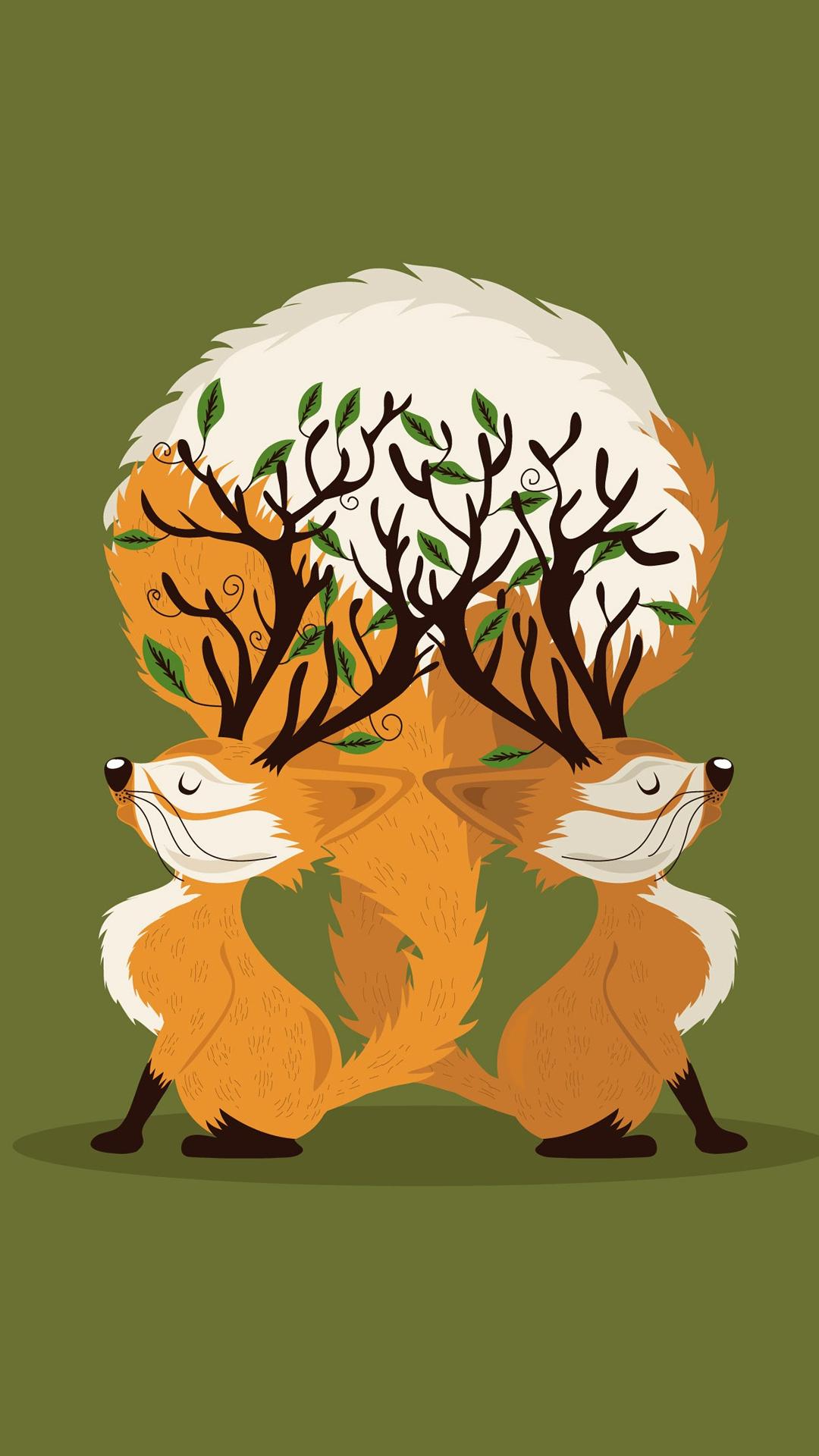 Fox Tree iPhone 8 Wallpaper Free Download