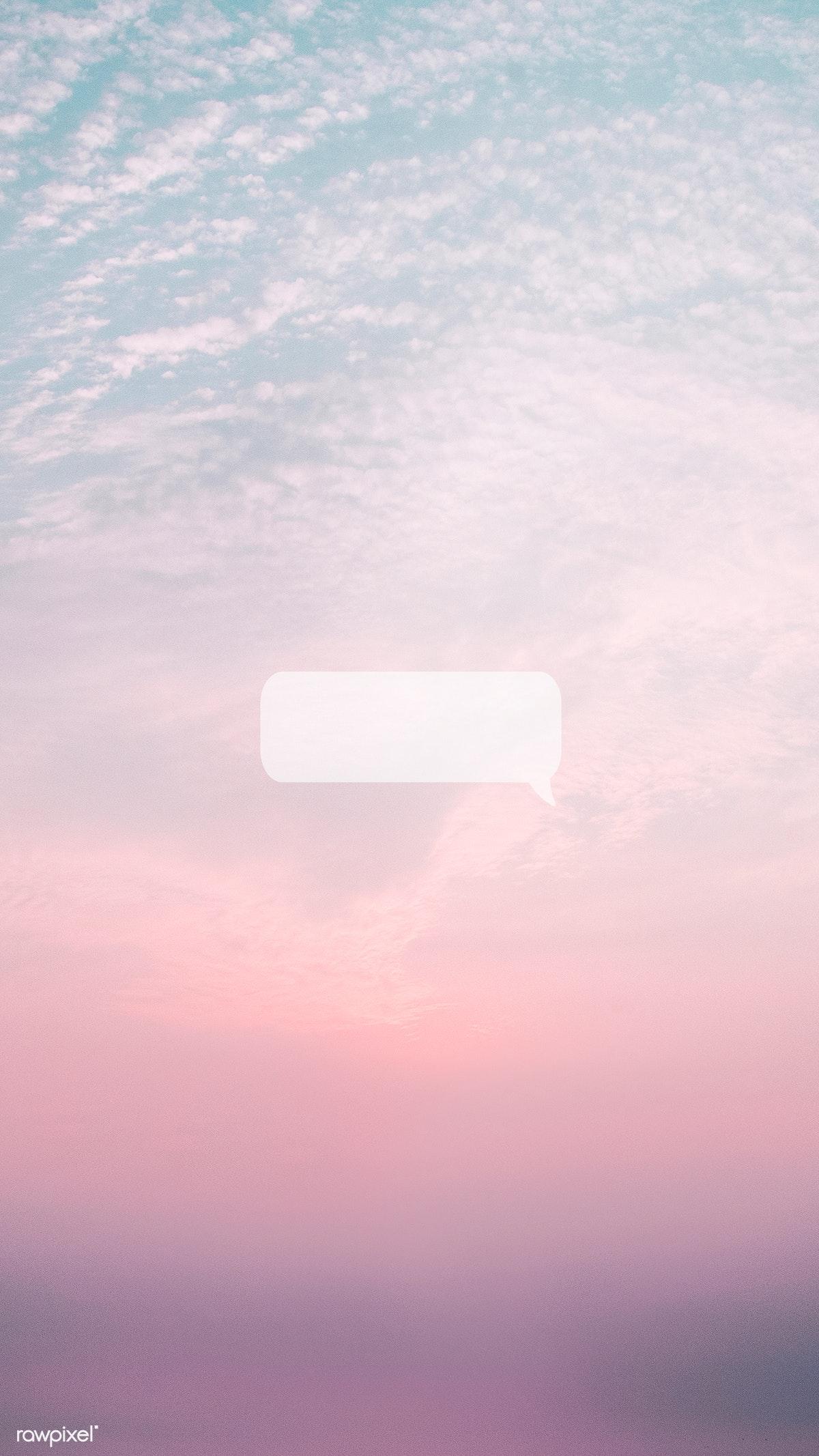 Download premium image of Cotton candy sky with blank speech bubble mobile