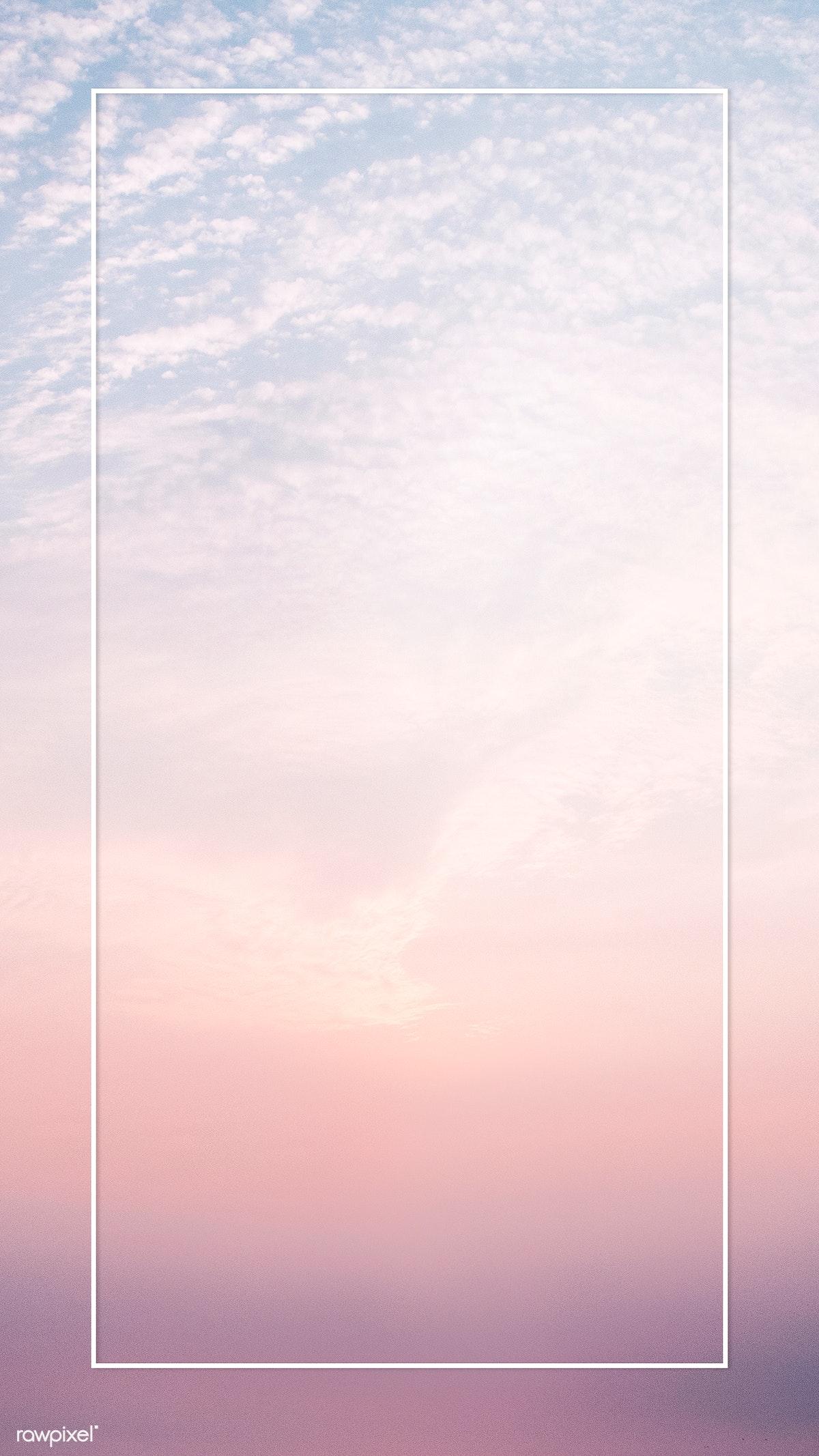 Download premium image of Rectangle frame on a cotton candy sky mobile