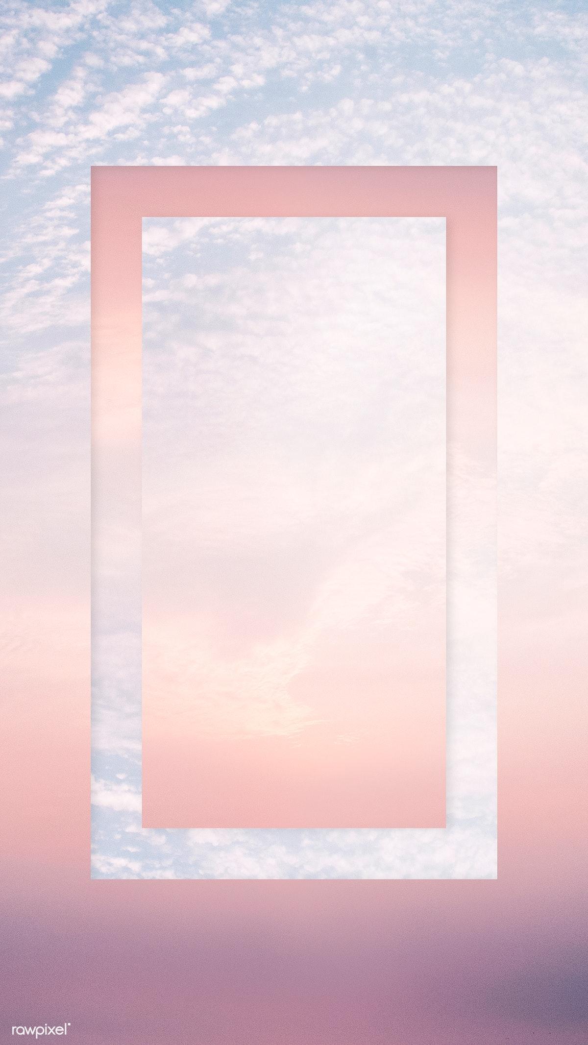 Download premium image of Cotton candy sky with a rectangle frame mobile