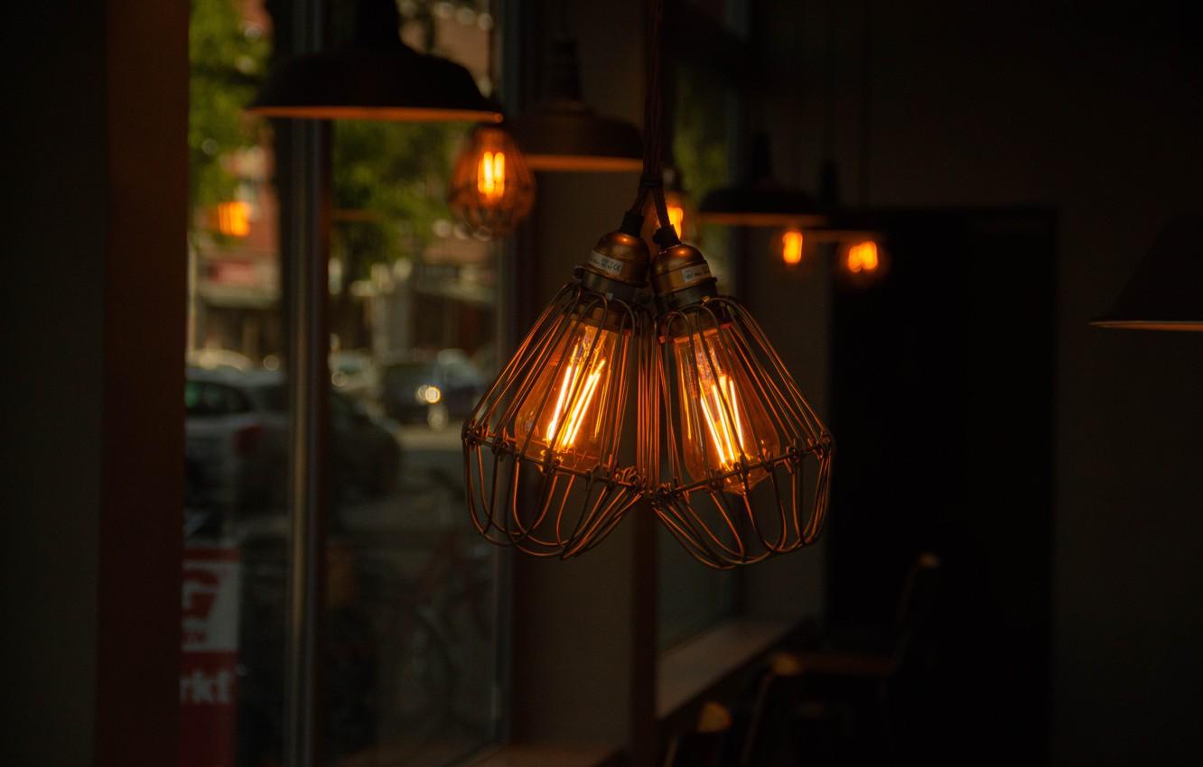 Wallpaper Cafe, Germany, Lamp, Incandescent bulbs image