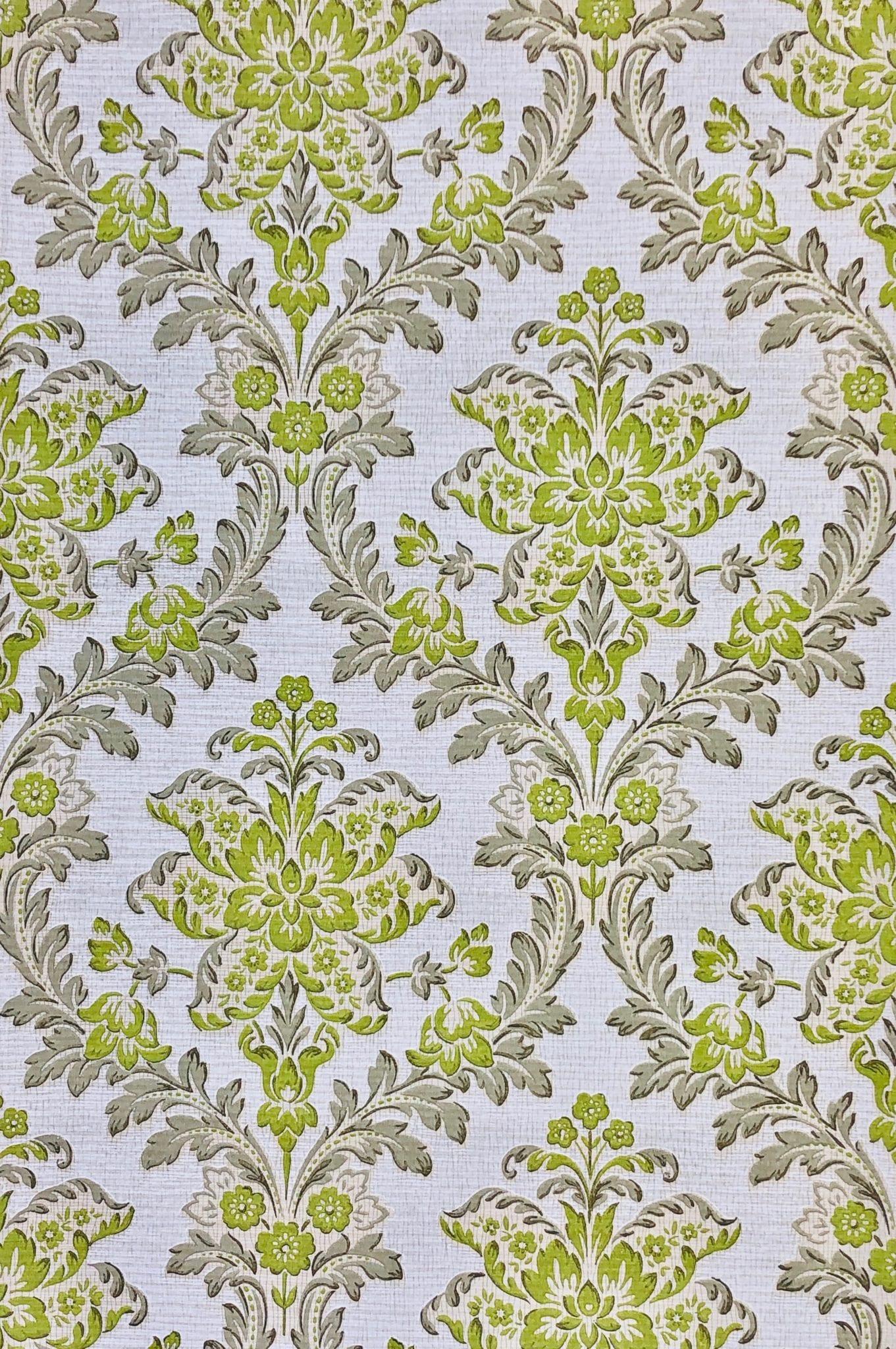 Vintage Green Floral Wallpaper