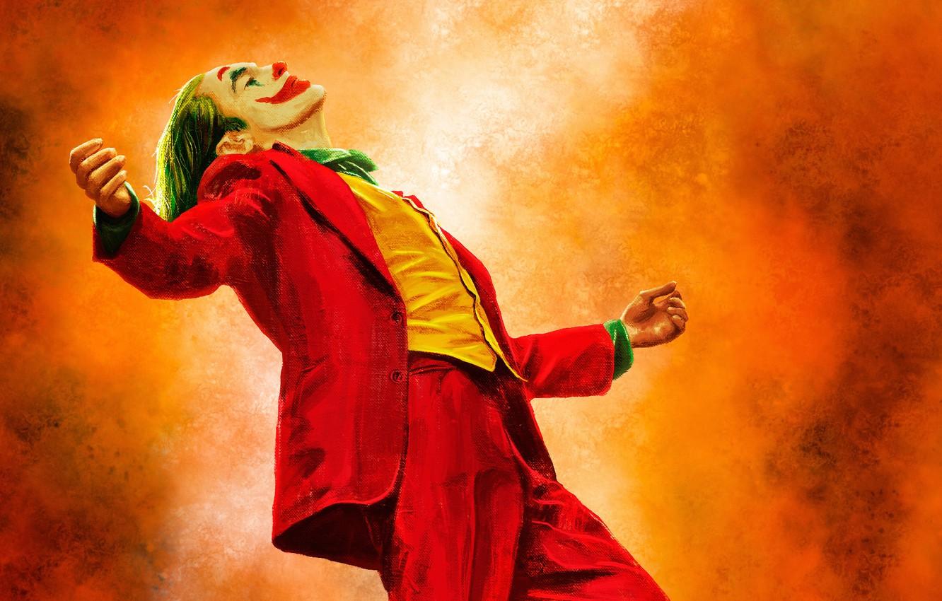 Wallpaper figure, paint, Joker, costume, art, Joaquin Phoenix