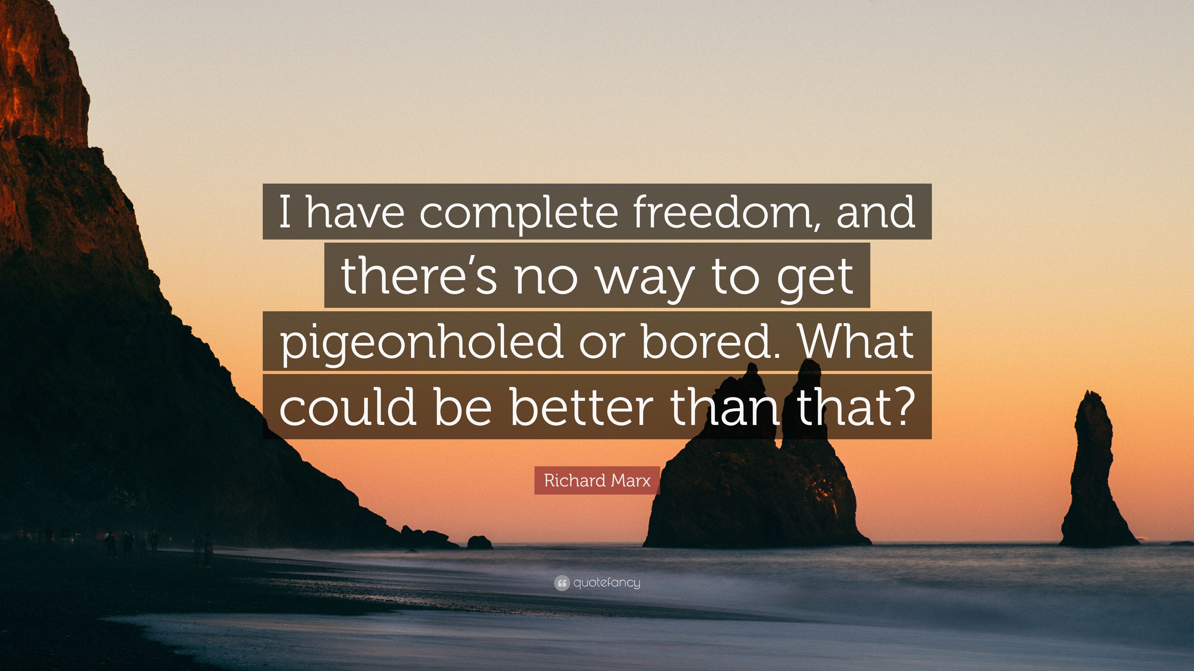 Richard Marx Quote: “I have complete freedom, and there's no