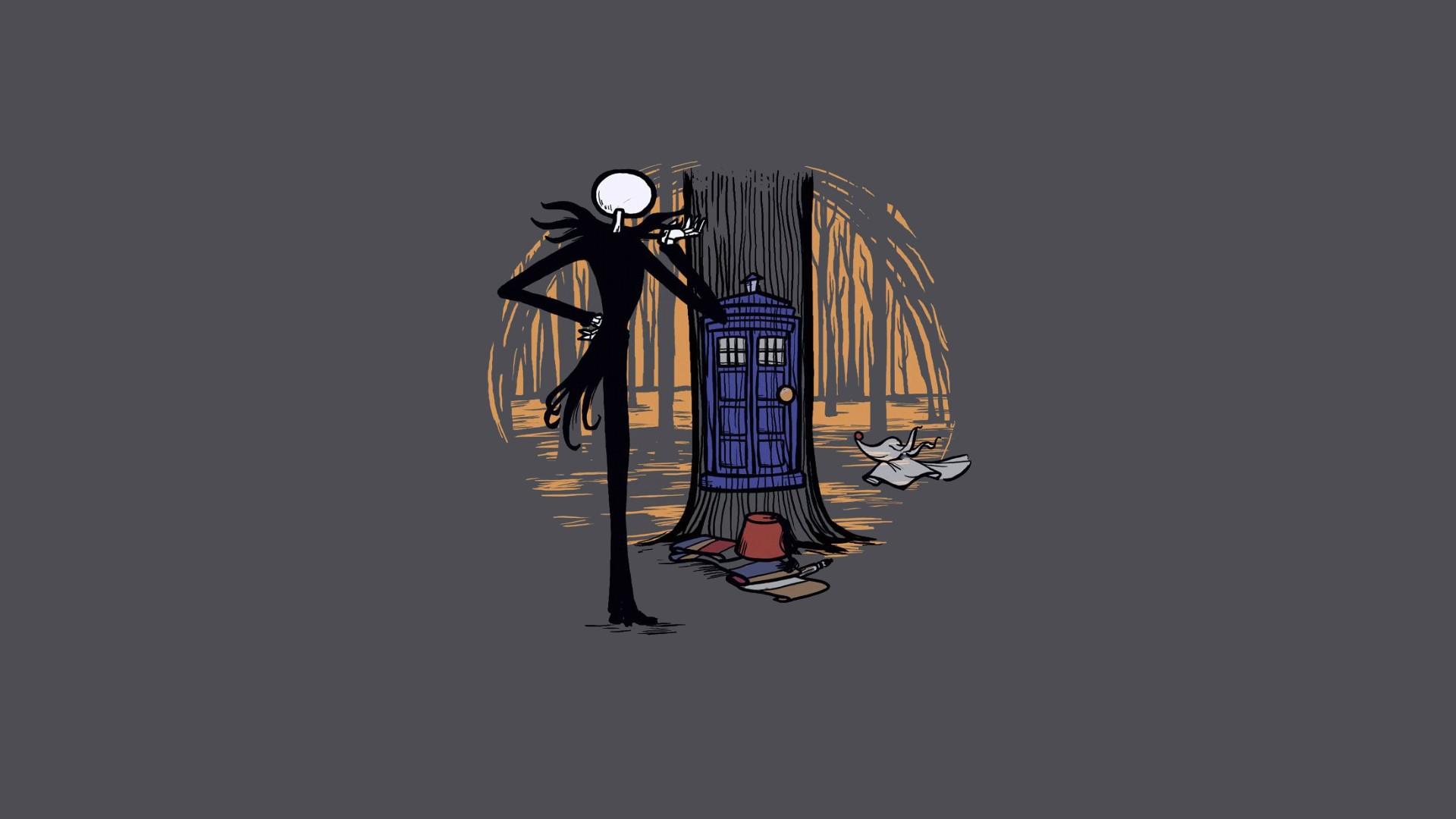 minimalistic, TARDIS, The Nightmare Before Christmas