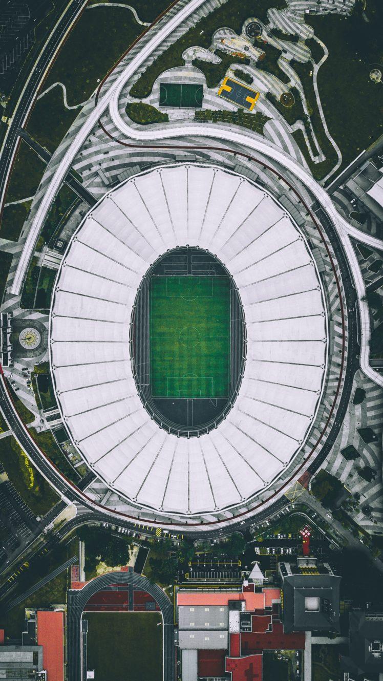 stadium, Bukit jalil, Drone, Aerial view Wallpaper HD