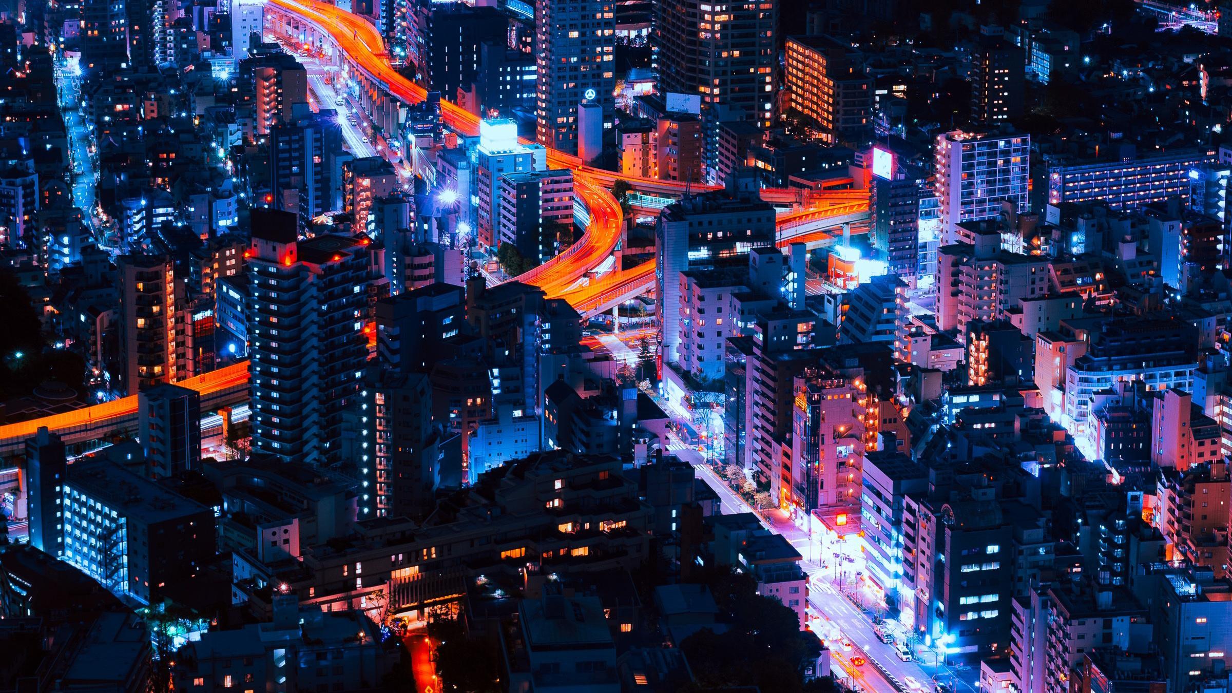 Tokyo Cityscape Neon Lights, HD World, 4k Wallpaper, Image