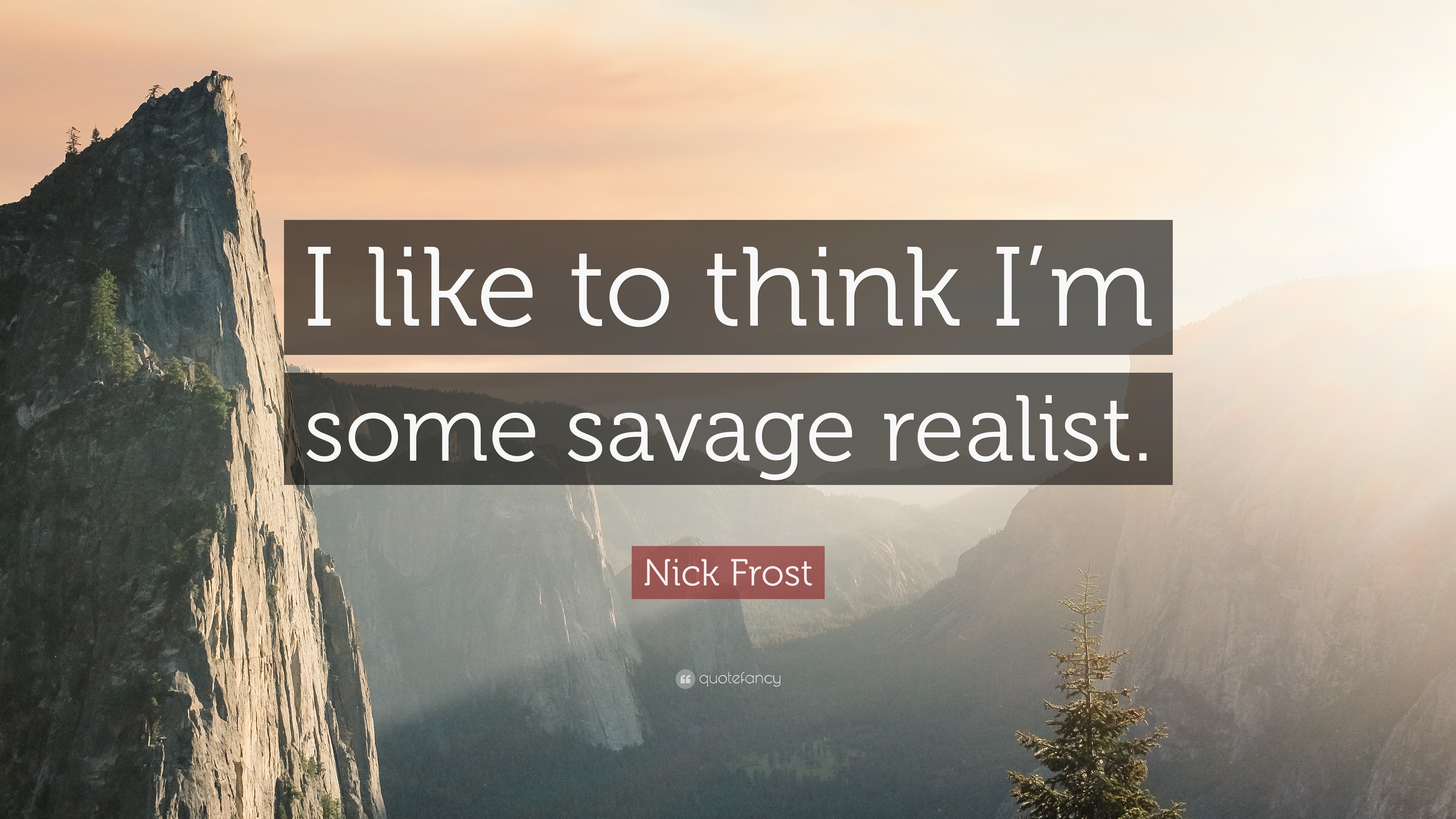 Nick Frost Quote: “I like to think I'm some savage realist