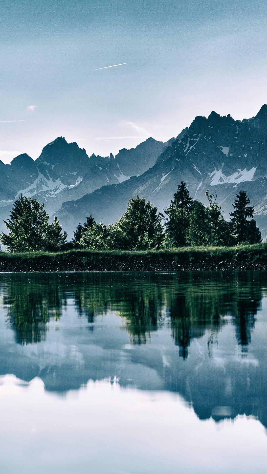 Mountains Lake Photohop Reflection Wallpaper - [1080x1920]