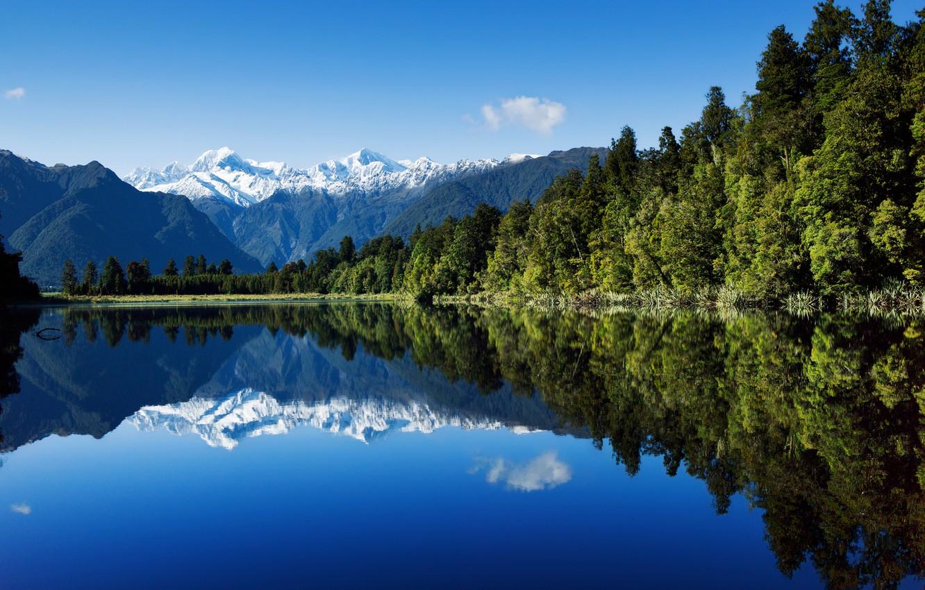Wallpaper forest, the sky, water, mountains, lake