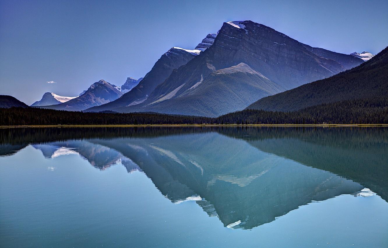 Wallpaper forest, the sky, mountains, lake, reflection