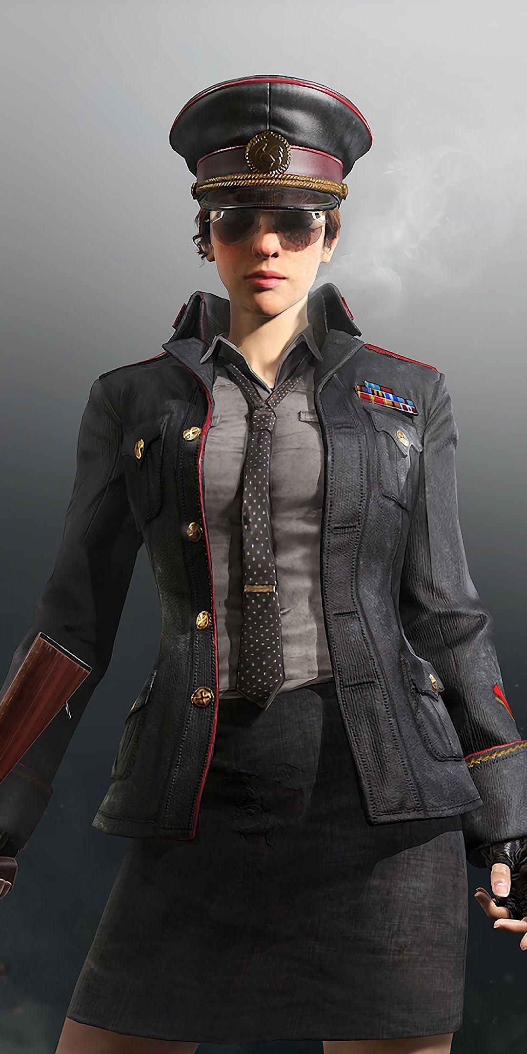 PUBG, police skin, character, video game, 1080x2160