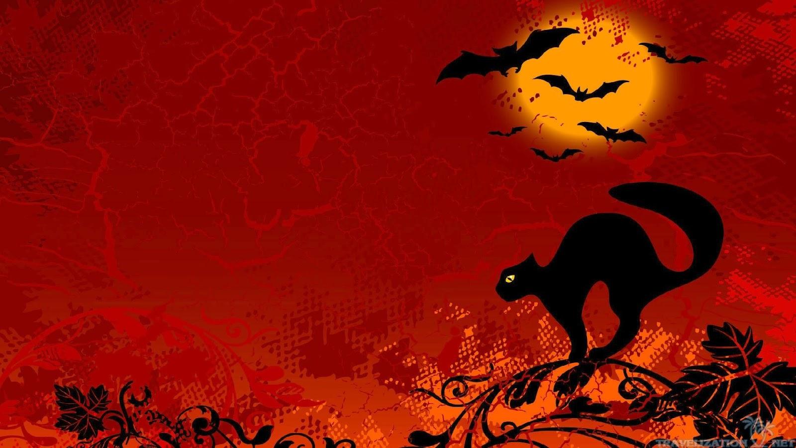Halloween Cat Background Wallpaper
