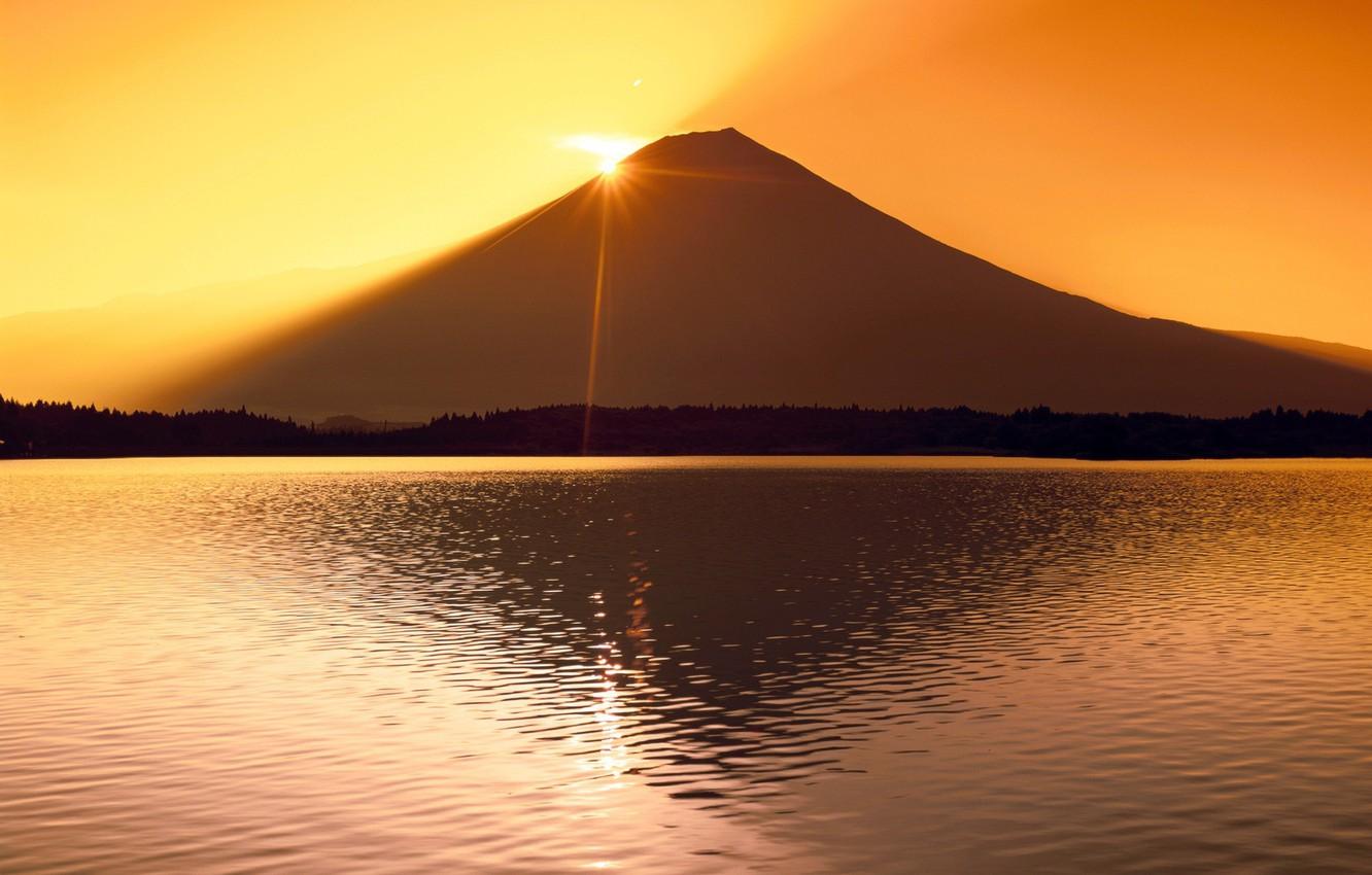 Wallpaper Japan, Mount Fuji, landscape, nature, sunset