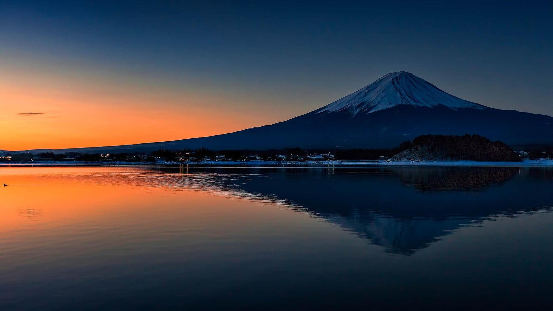 HD wallpaper: panoramic photo of Mount Fuji, Japan