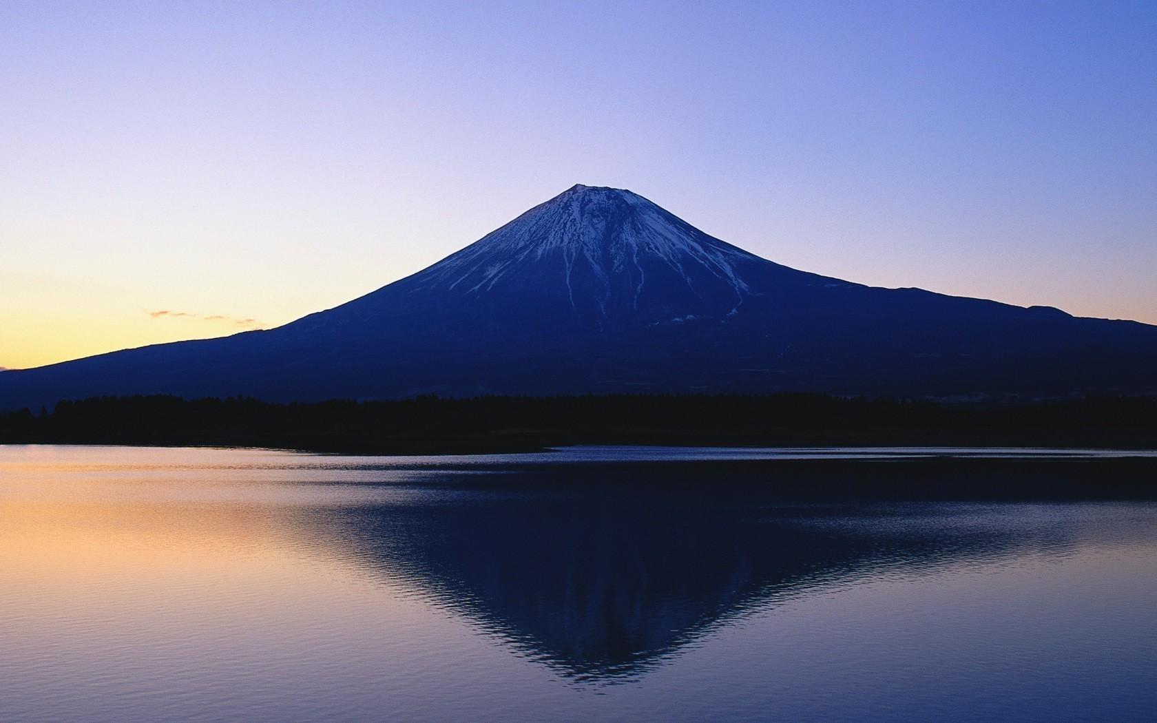 1680x1050 mount fuji landscape japan volcano