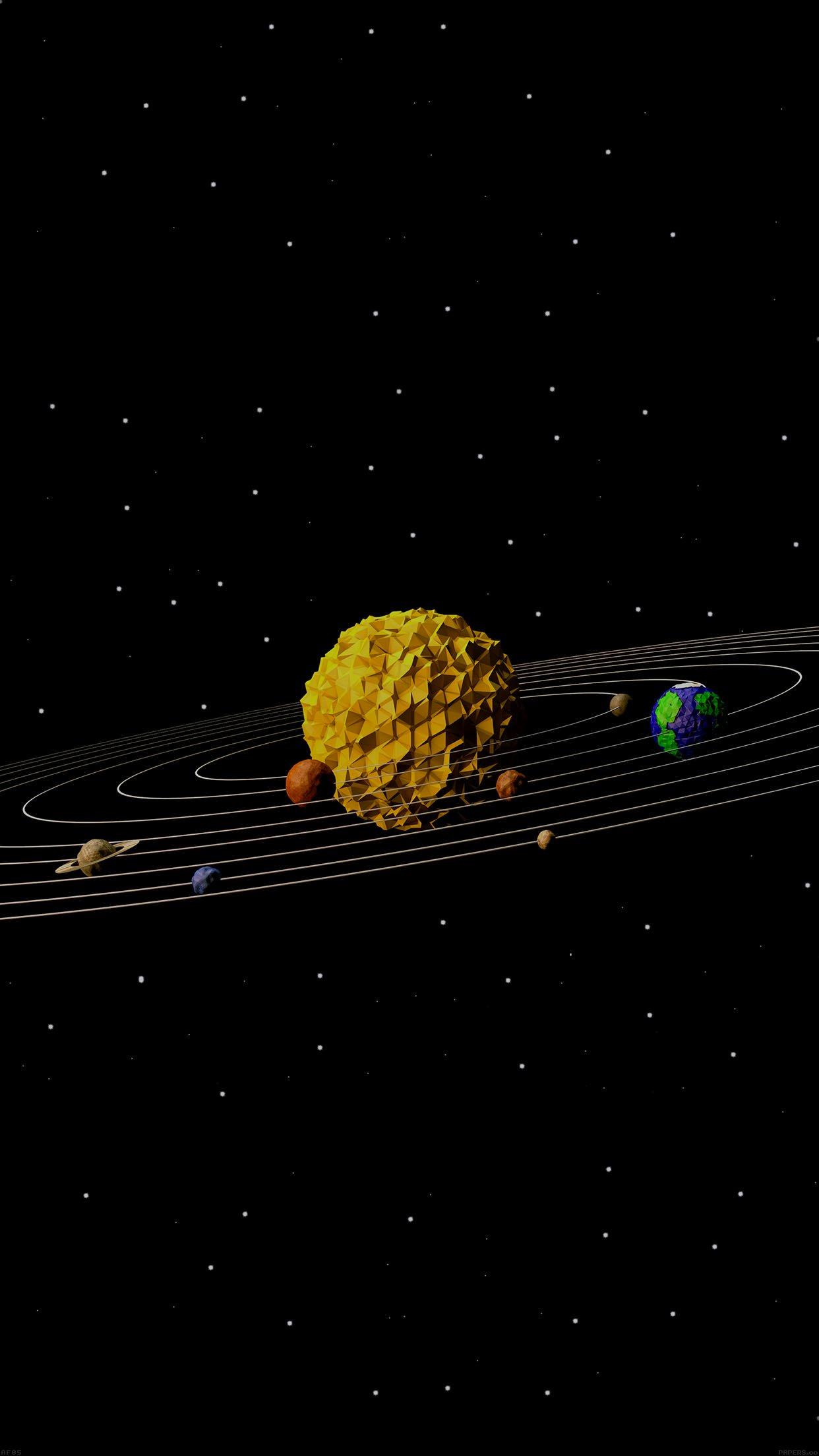 3D Solar System Space Art Minimal