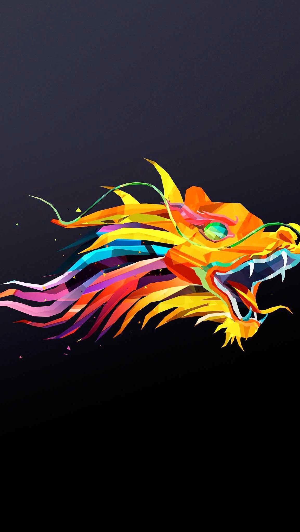 HD iPhone wallpaper Rainbow dragon