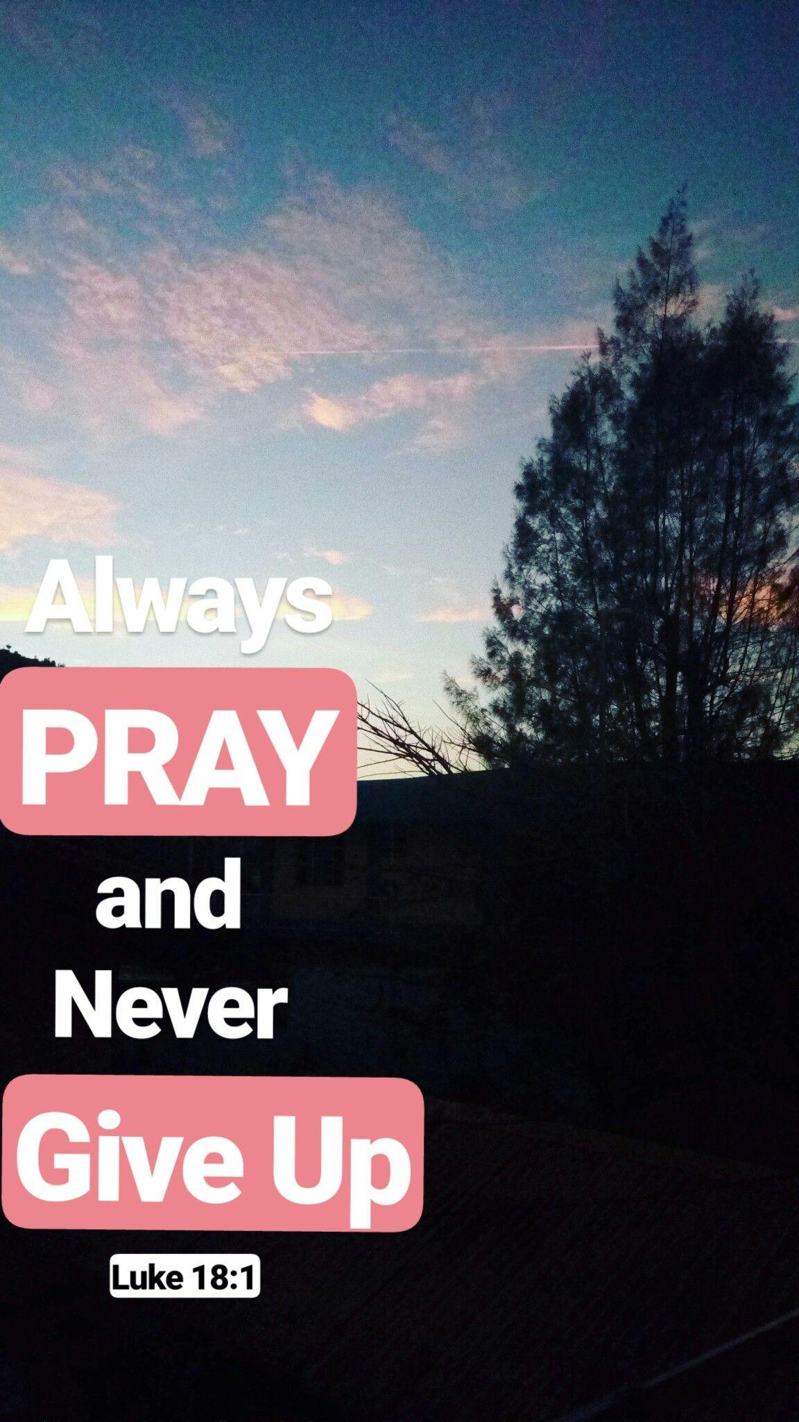 always pray and never give up! Luke 18:1 #bible #verse