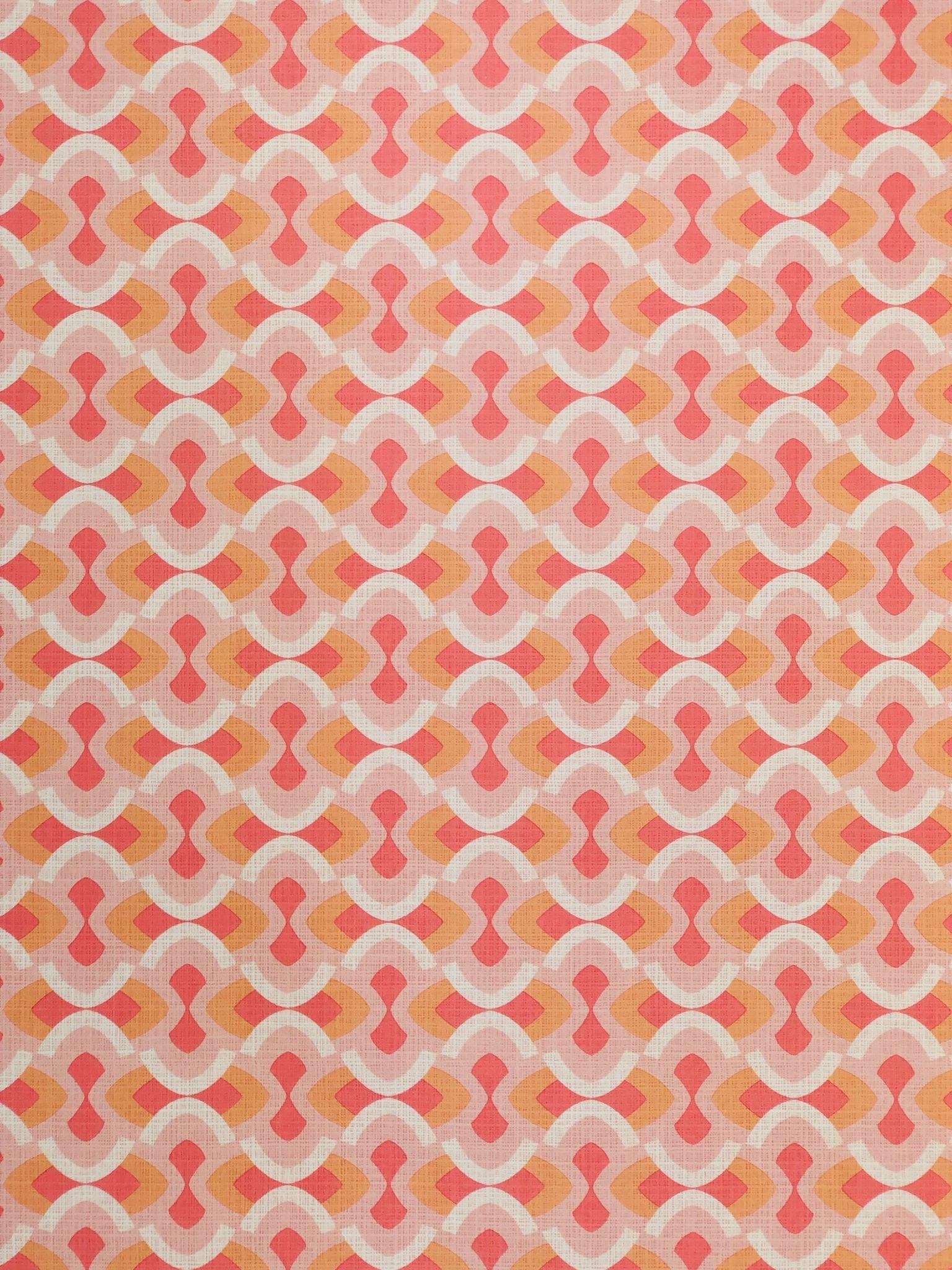 Vintage Geometric Pink Wallpaper