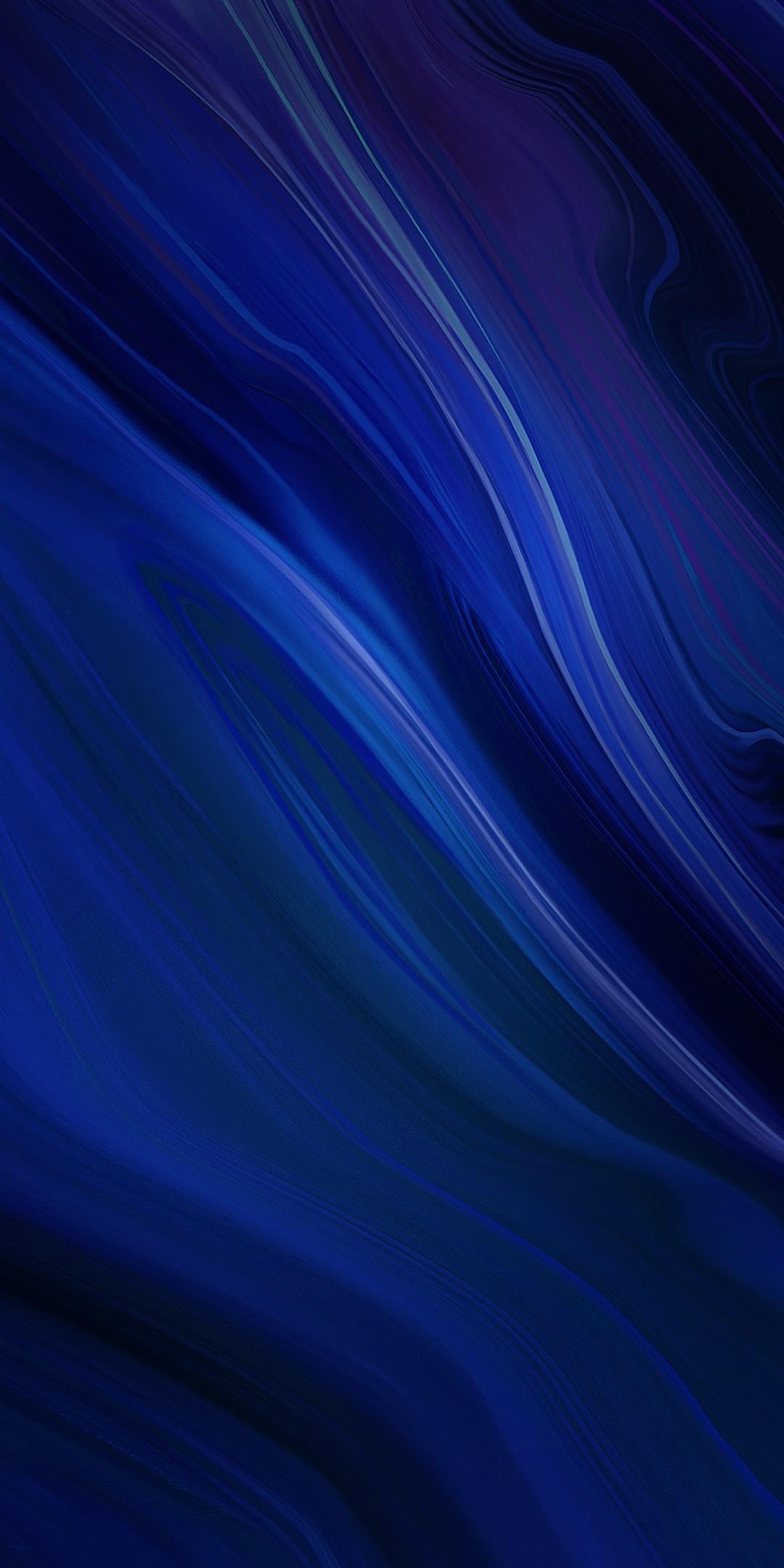 Download 1080x2160 Blue Painting, Waves, Color Blending