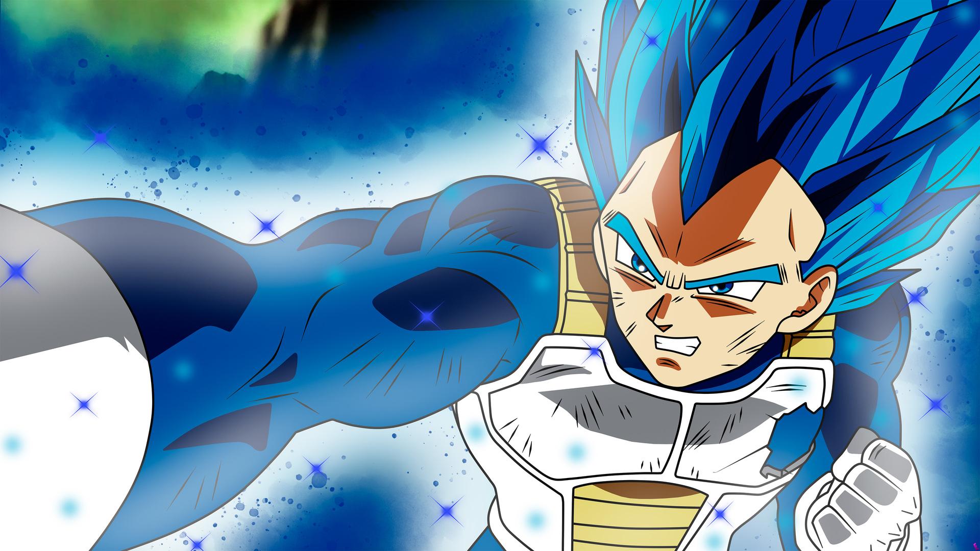 Anime Dragon Ball Super Vegeta SSJ Blue Full Power