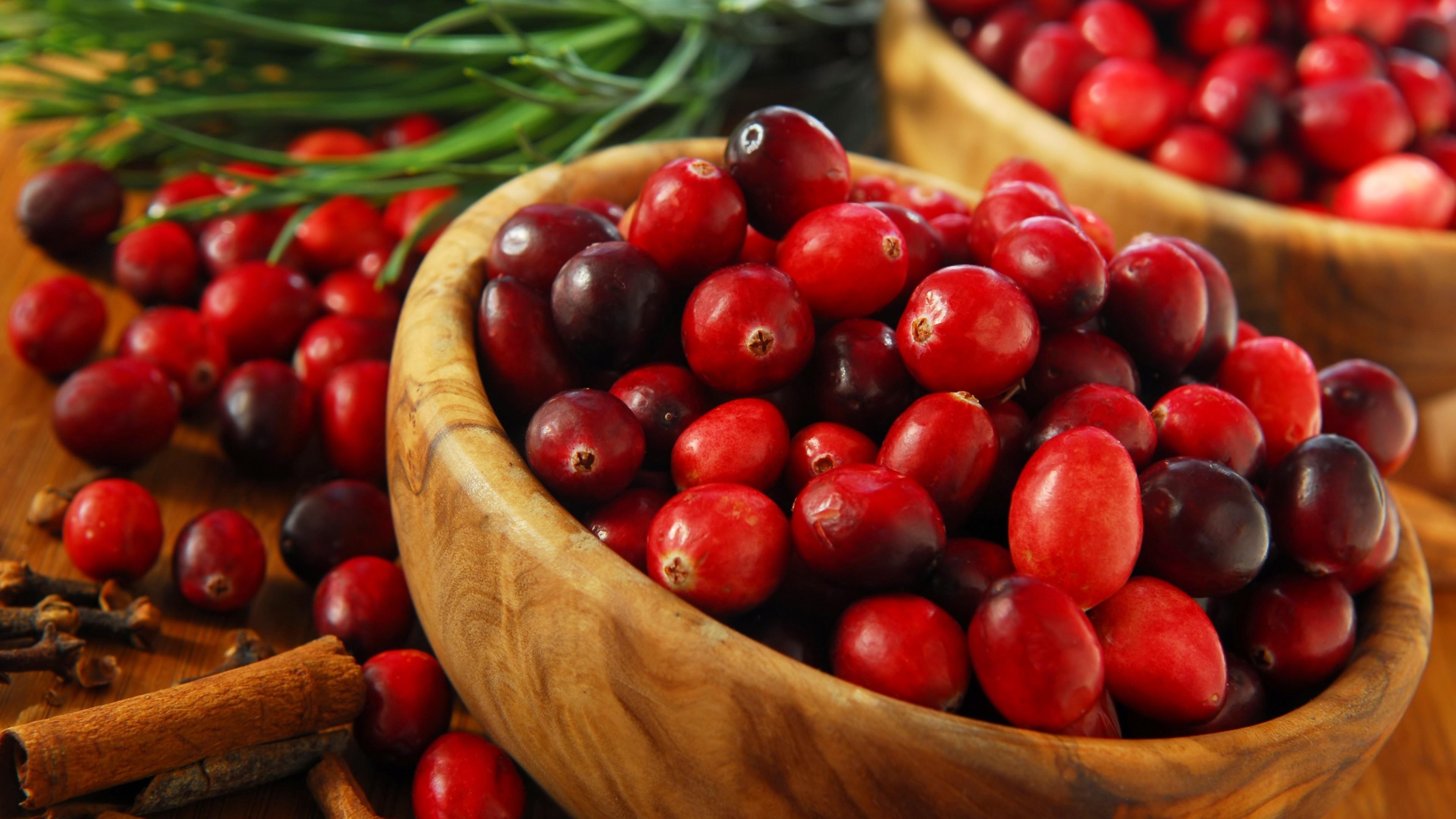 Download 3840x2160 Cranberry, Cinnamon, Fruits Wallpaper