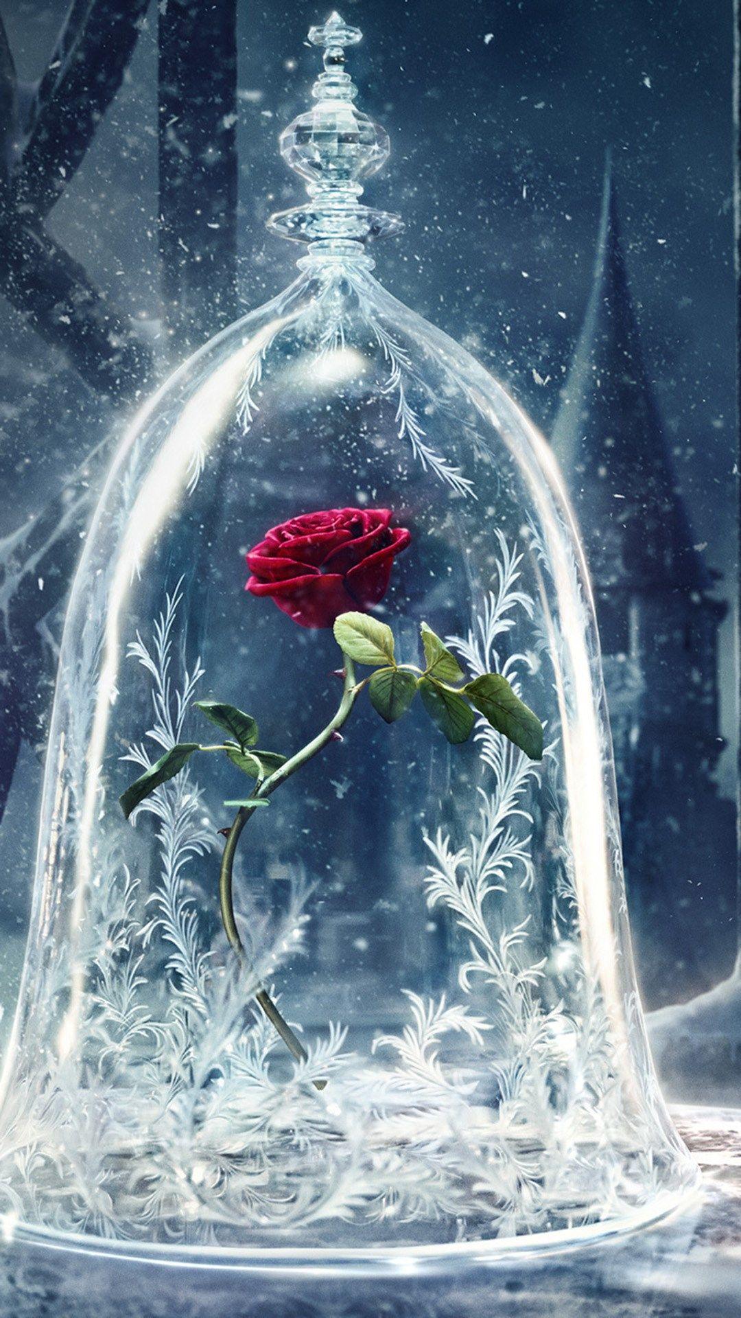 Beauty and the Beast Castle Icy Bell Rose Snowflake #iPhone