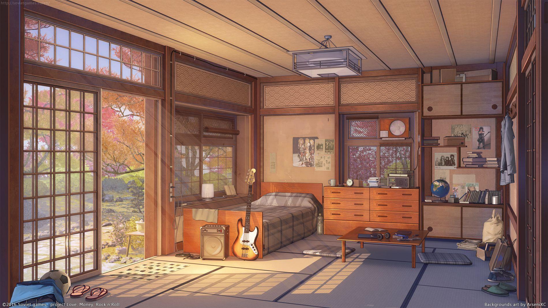 Drawing Anime Room HD wallpaper