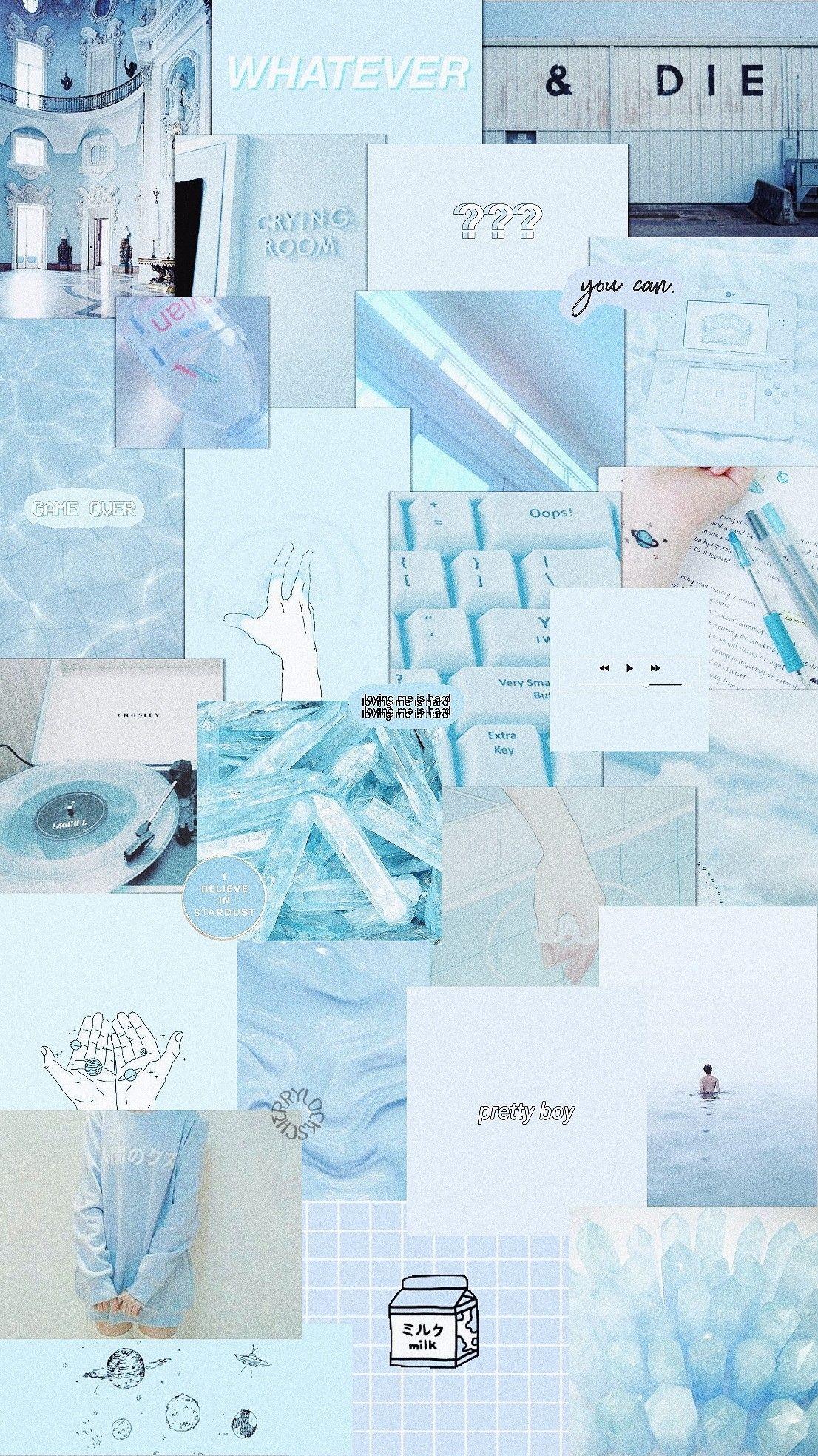 Lockscreen: Blue Pastel Aesthetic. Aesthetic. Blue