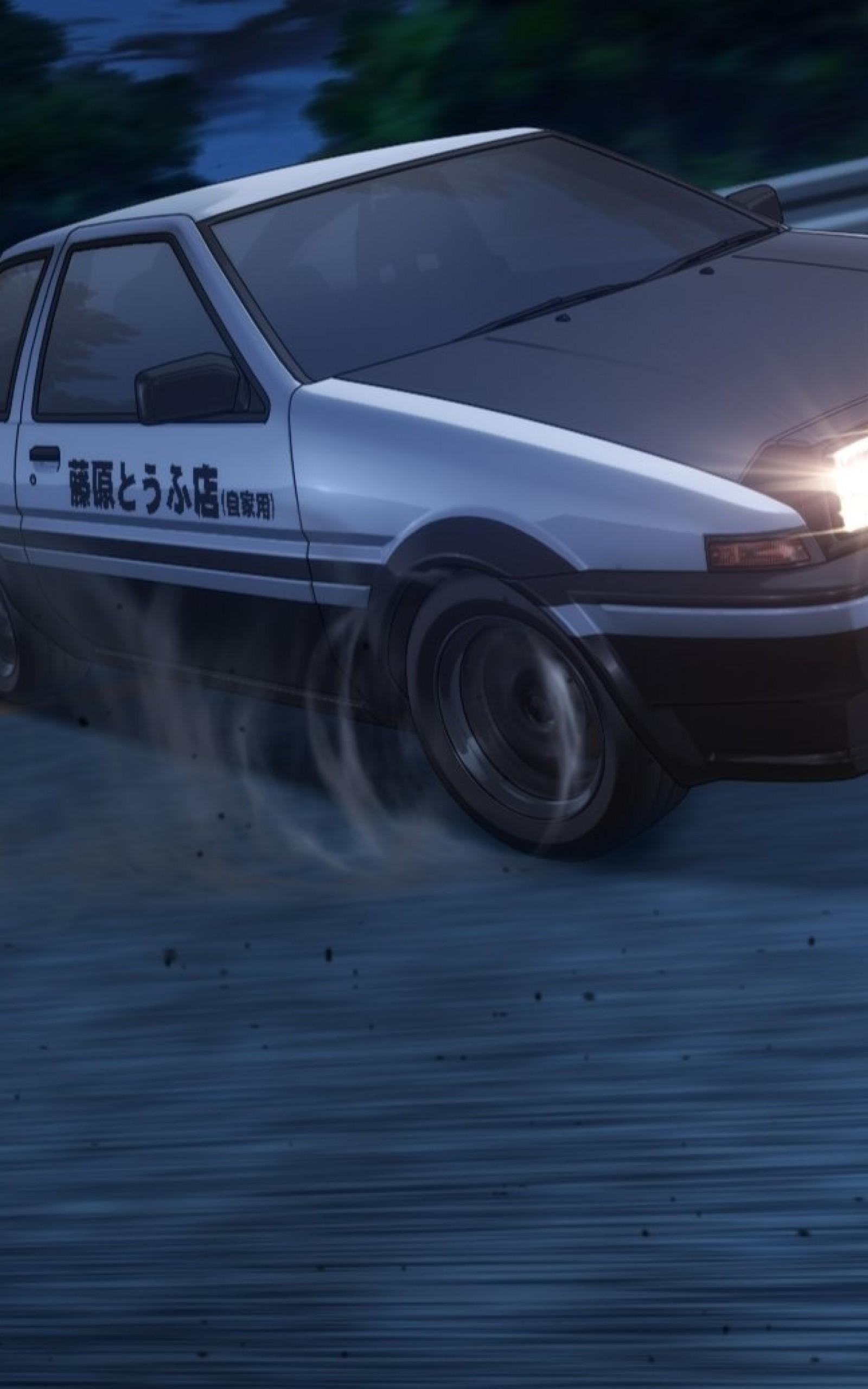 Download 1600x2560 Initial D, Drift, Headlights Wallpaper