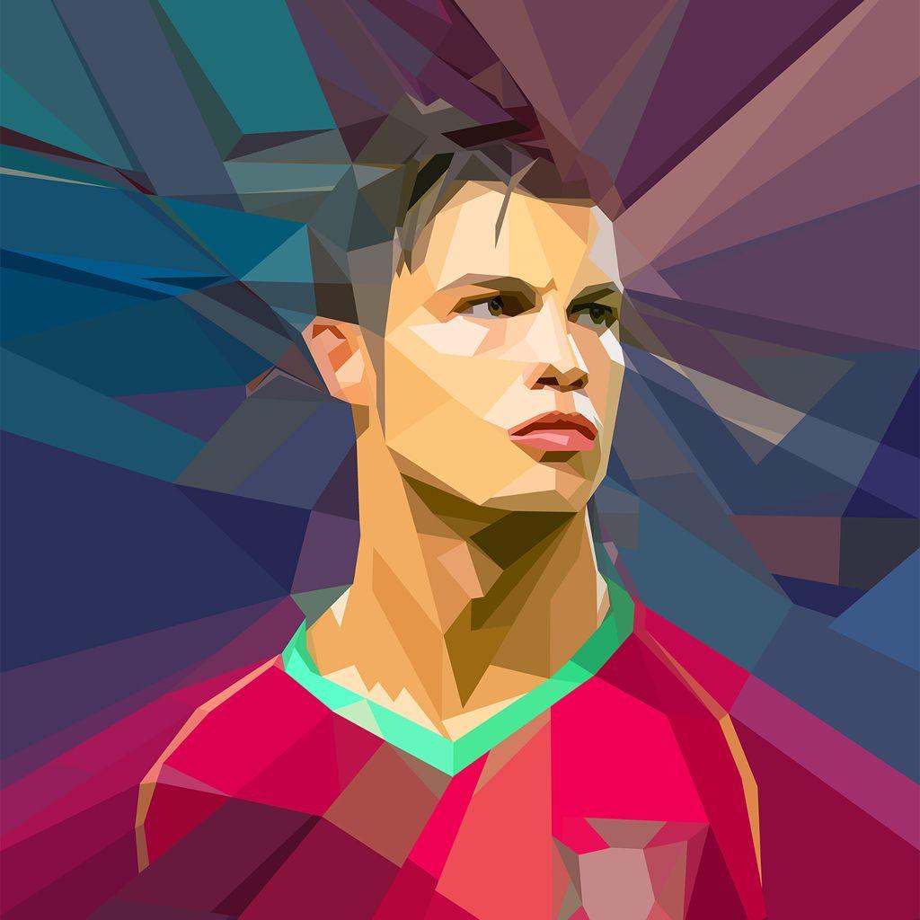 Cristiano Ronaldo Mosaic Illustration #iPad #wallpaper