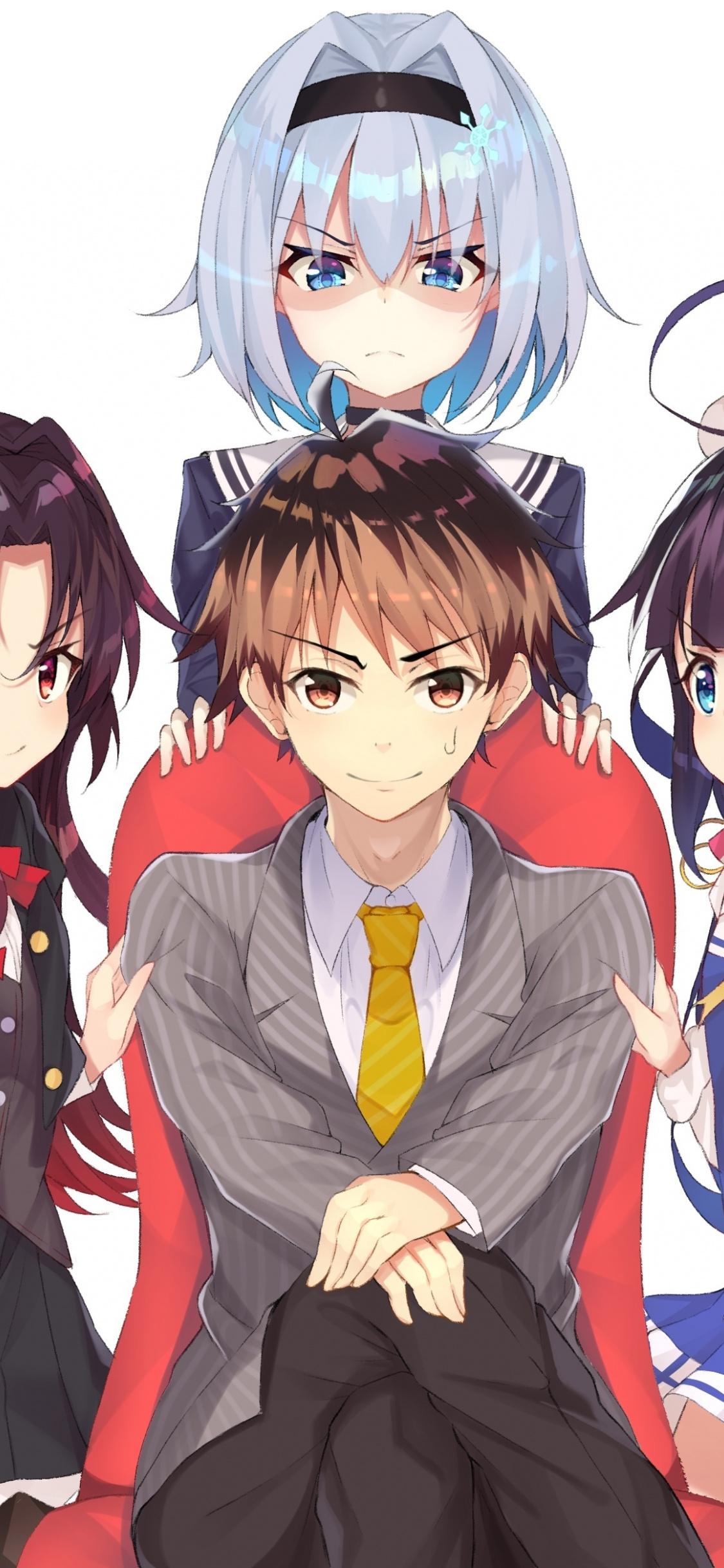Download 1125x2436 wallpaper anime, ryuuou no oshigoto!, all