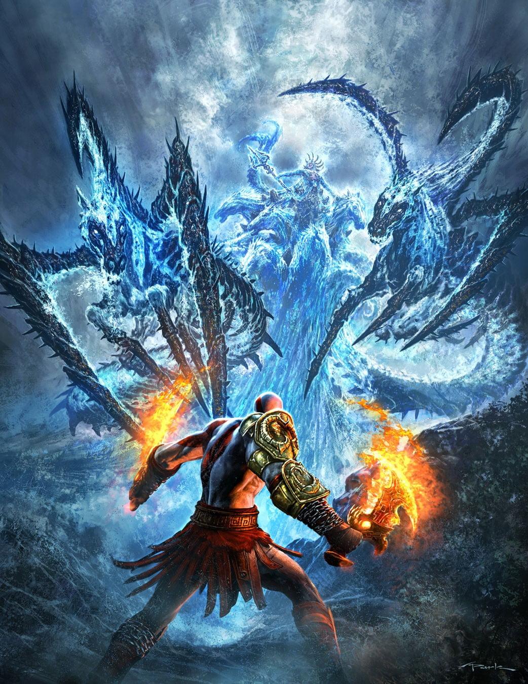 God of War Kratos, video games, God of War, artwork, God of War III HD wallpaper