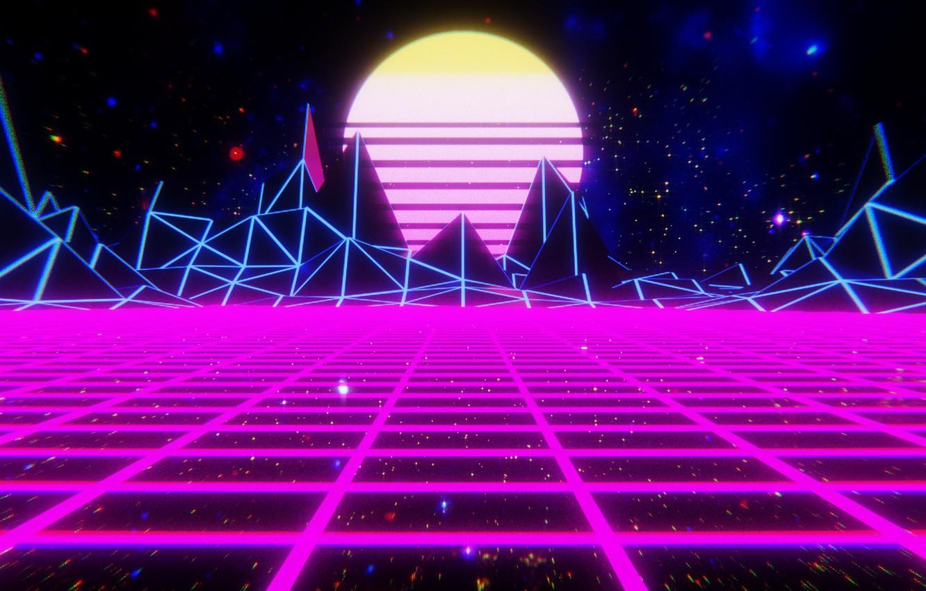 Wallpaper The sun, Mountains, Music, Space, Star, Background, 80s, Neon, 80's, Synth, Retrowave, Synthwave, New Retro Wave, Futuresynth, Sintav, Retrouve image for desktop, section рендеринг