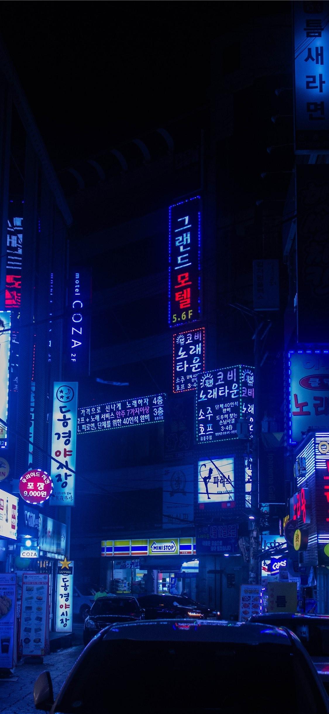 Neon Dark Blue Anime Aesthetic - Anime Wallpaper HD